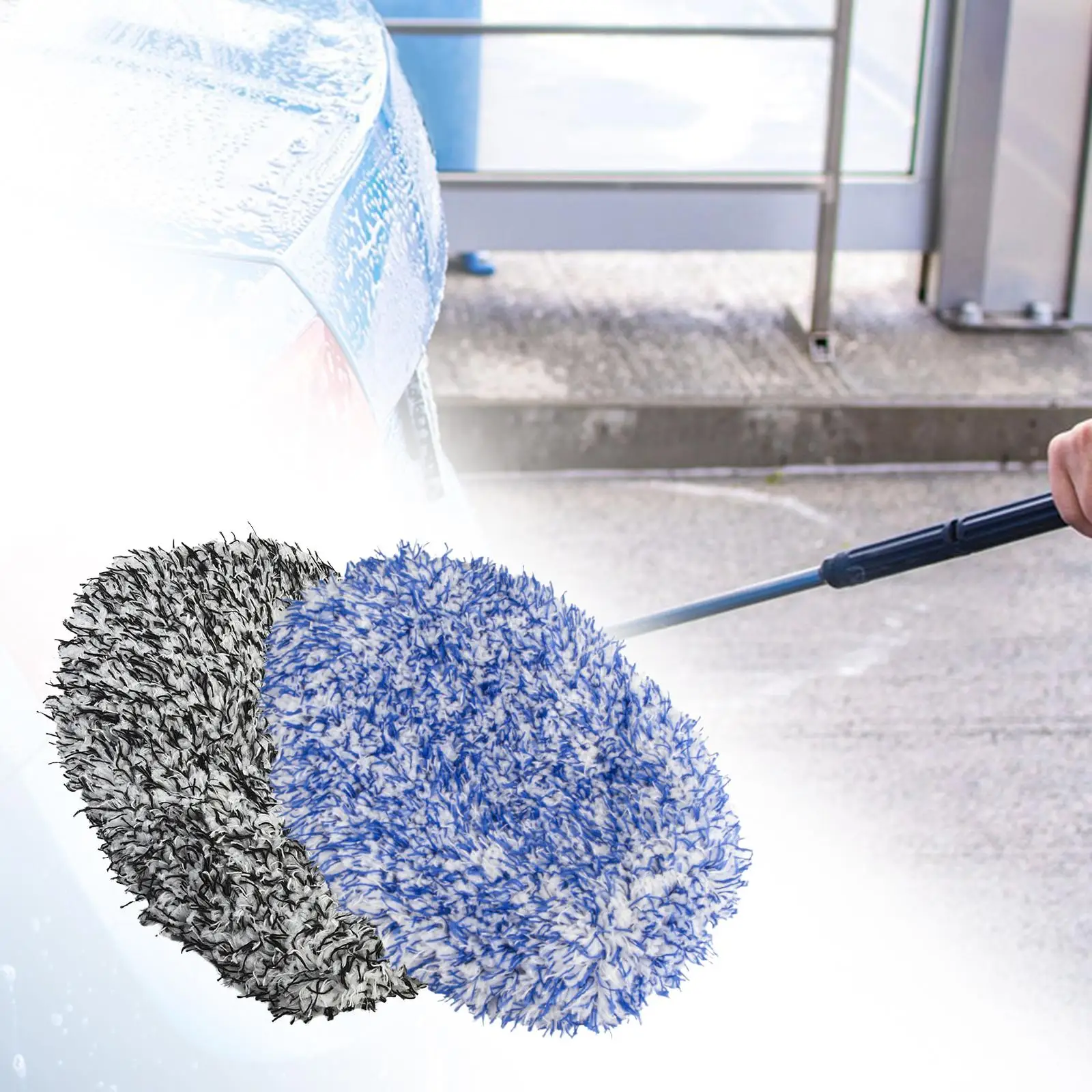 Car Wash Mop Head Only Replaceable Easily Disassemble and Install No Handle for Long Handle Cleaning Mop
