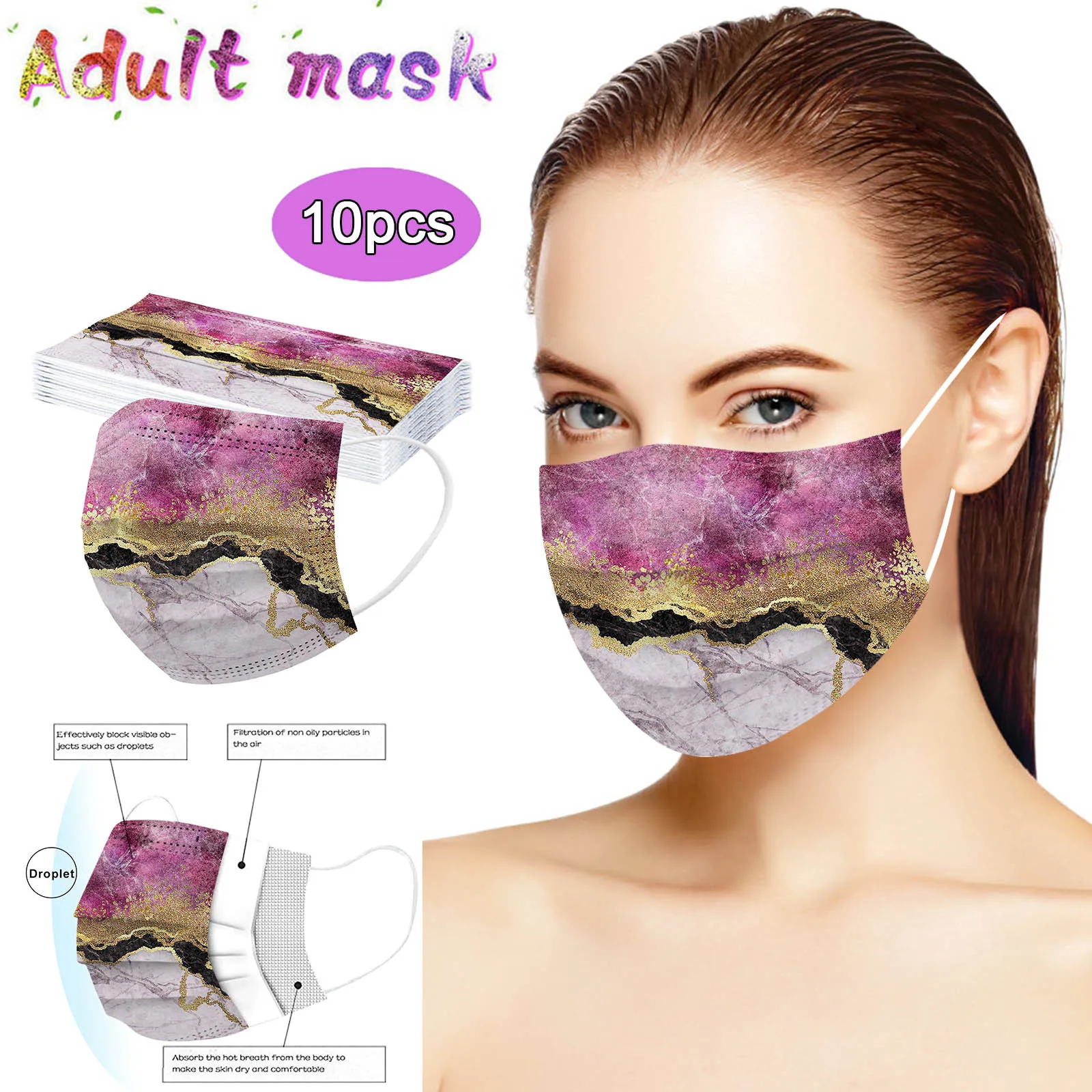 10pc Protect Face Mask Adults 2022 Happy New Year Disposable Mouth Mask Mascarrilla Halloween Cosplay Jetable Masque work appropriate halloween costumes