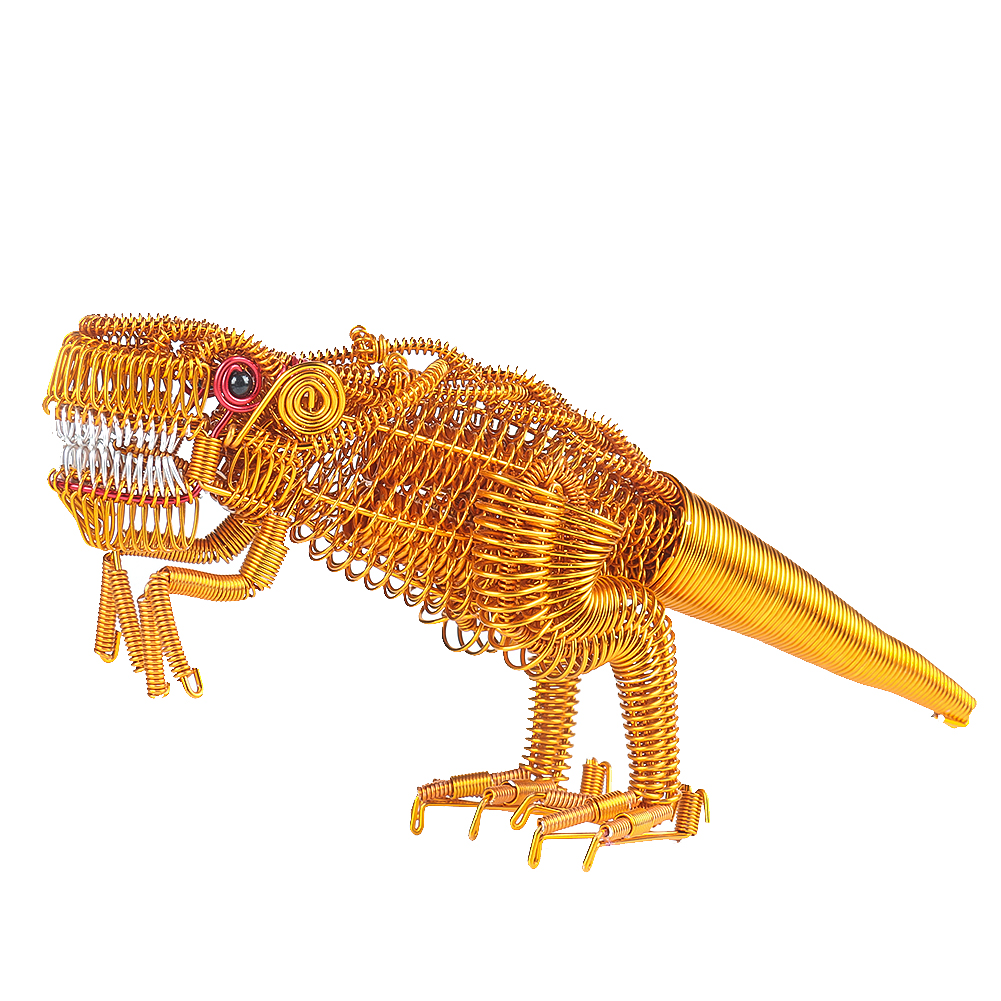 1PC Chinesische Folk Handwerk Archaize Dinosaurier Ornament Aluminium Draht Wicklung Prozess Office Home Decor Ornament Zubehör – Detail 2