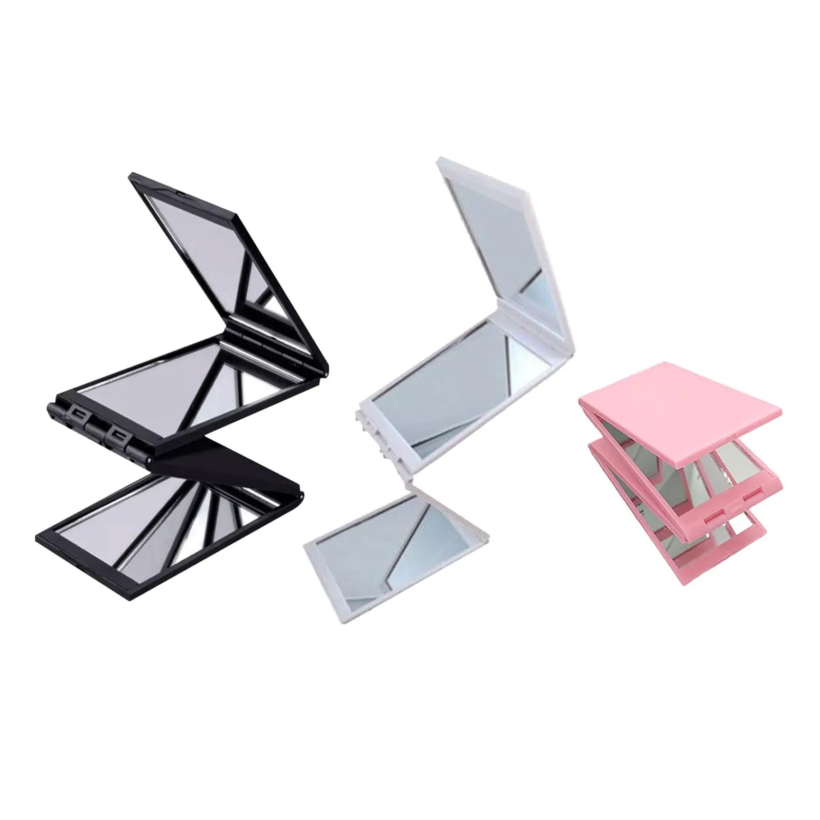 4 Sided Foldable Makeup Mirror Durable Girl Compact Mirror Clear Cosmetic Vanity Mirror for Countertop Dorm Salon Home Skincare