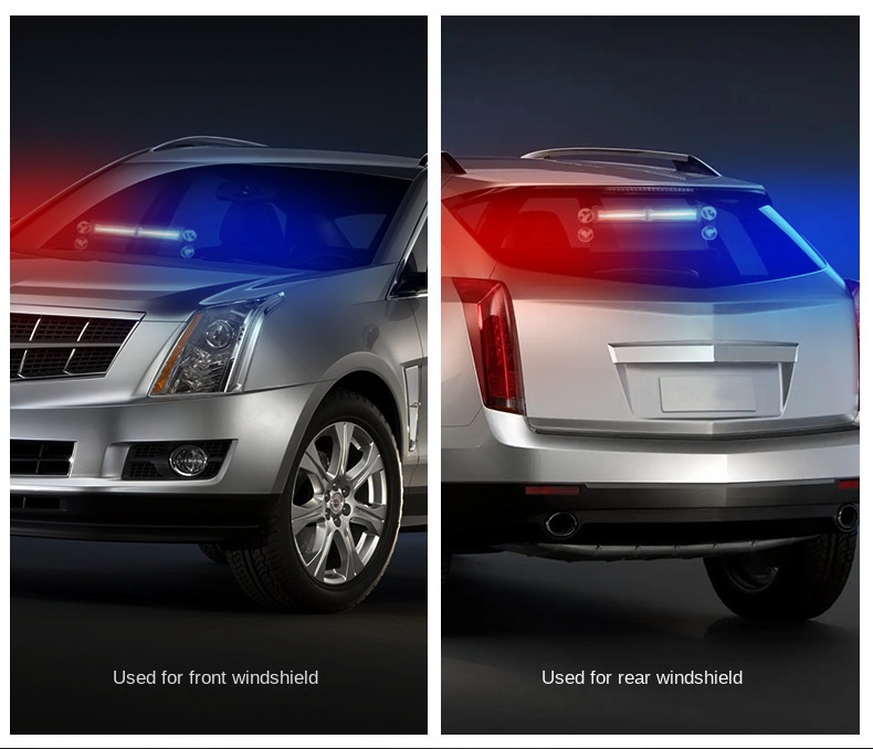 Car Wagon Front and Rear Windshield Glass Suction Tray Flashing Warning Light - Versatile and Easy to Use