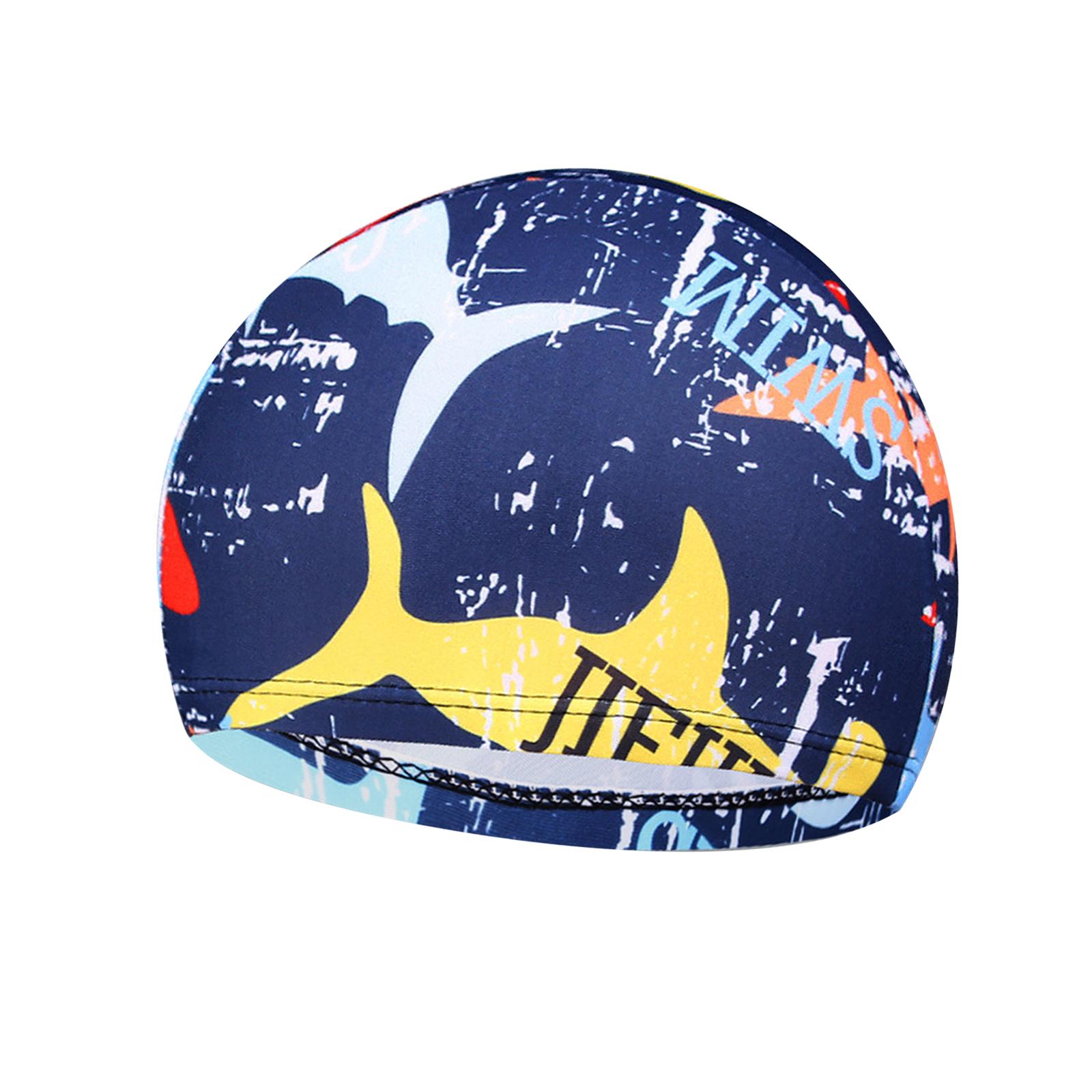 Swimming Cap Summer Elastic with Flowers Printed Swimming Hat for Water Sport Surf Long Hair Summer Beach Men and Women Adults