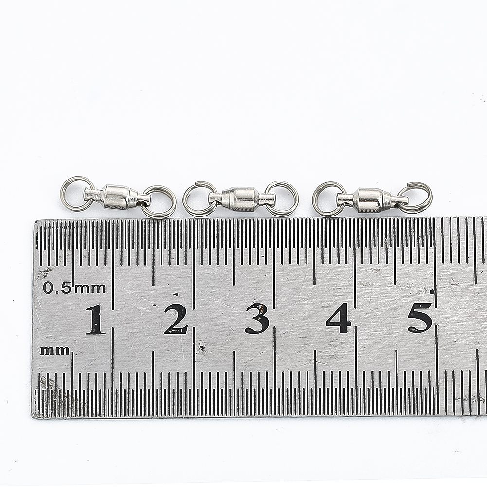Description Picture 3 of item10PCS Stainless Steel Bearing Swivel Hooks Connector Rotating Lure Fishing Tackle Snap Split Ring DIY Wind Spinner Accessories