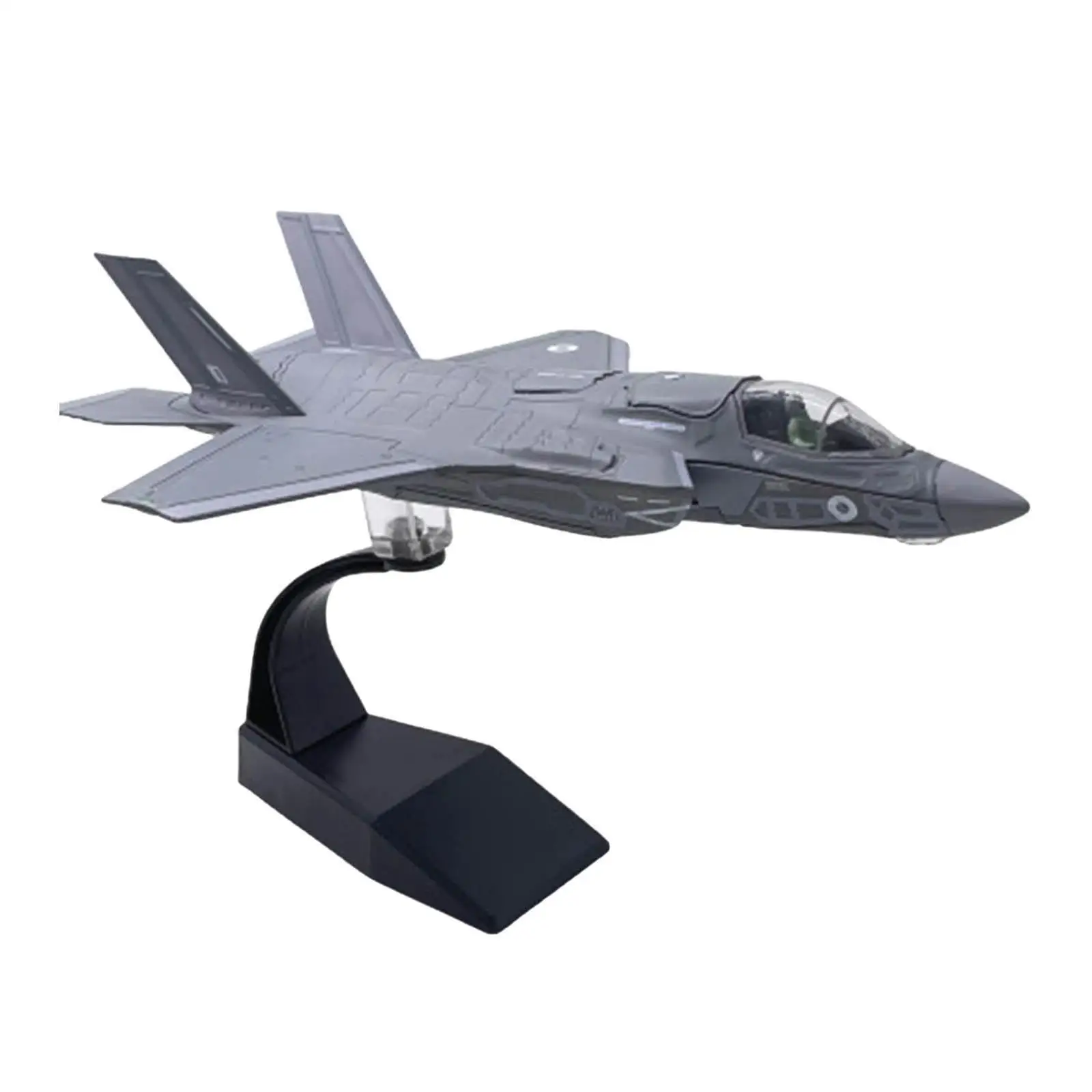 Diecast 1/72 Scale Aircraft F-35B Fighter with Dispaly Stand Realistic Airplane Model for Office Decor Ornaments Commemorate
