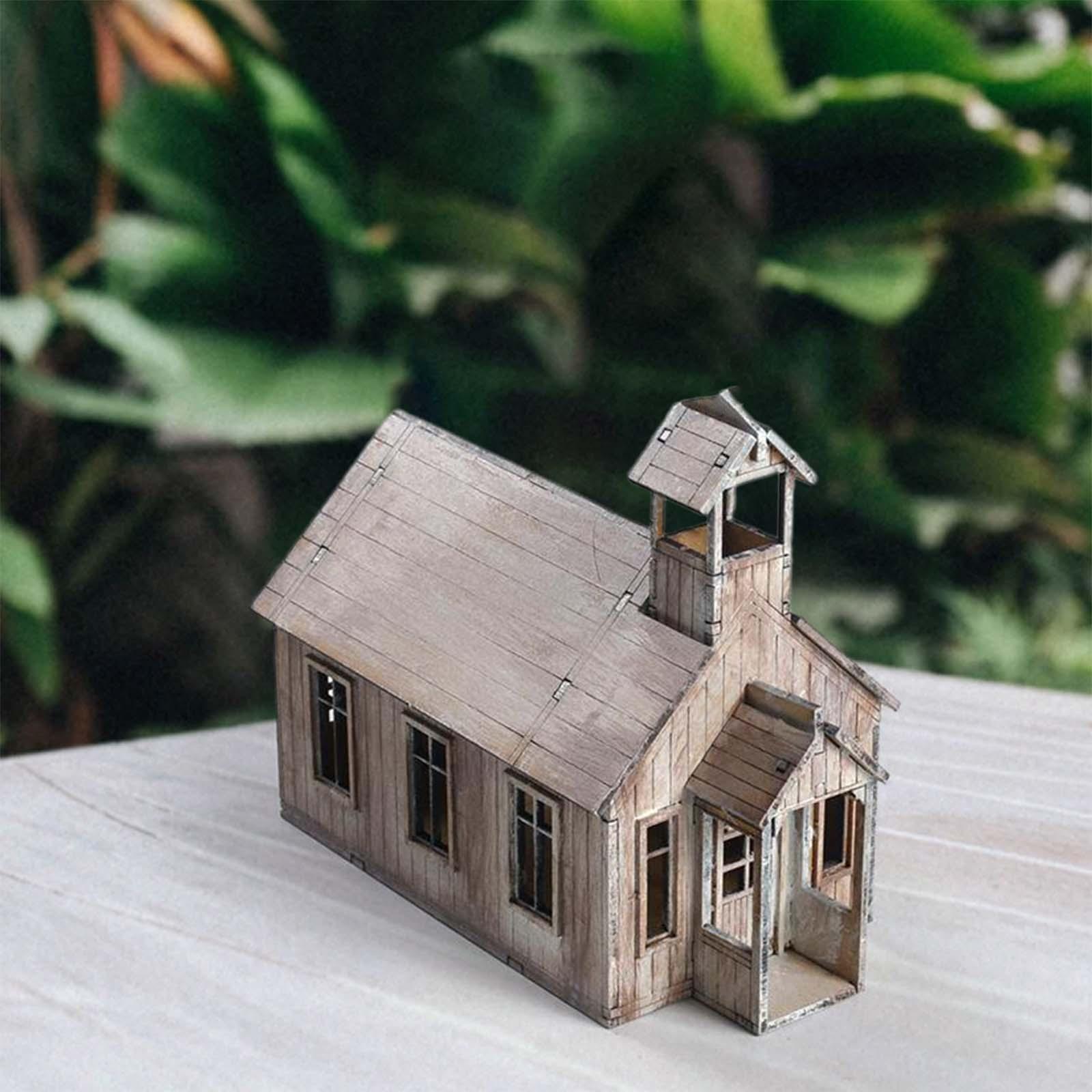 1/72 Handmade Miniature House Ornaments Architecture Scene Model for Micro Landscape Model Railway Architecture Model War Scene