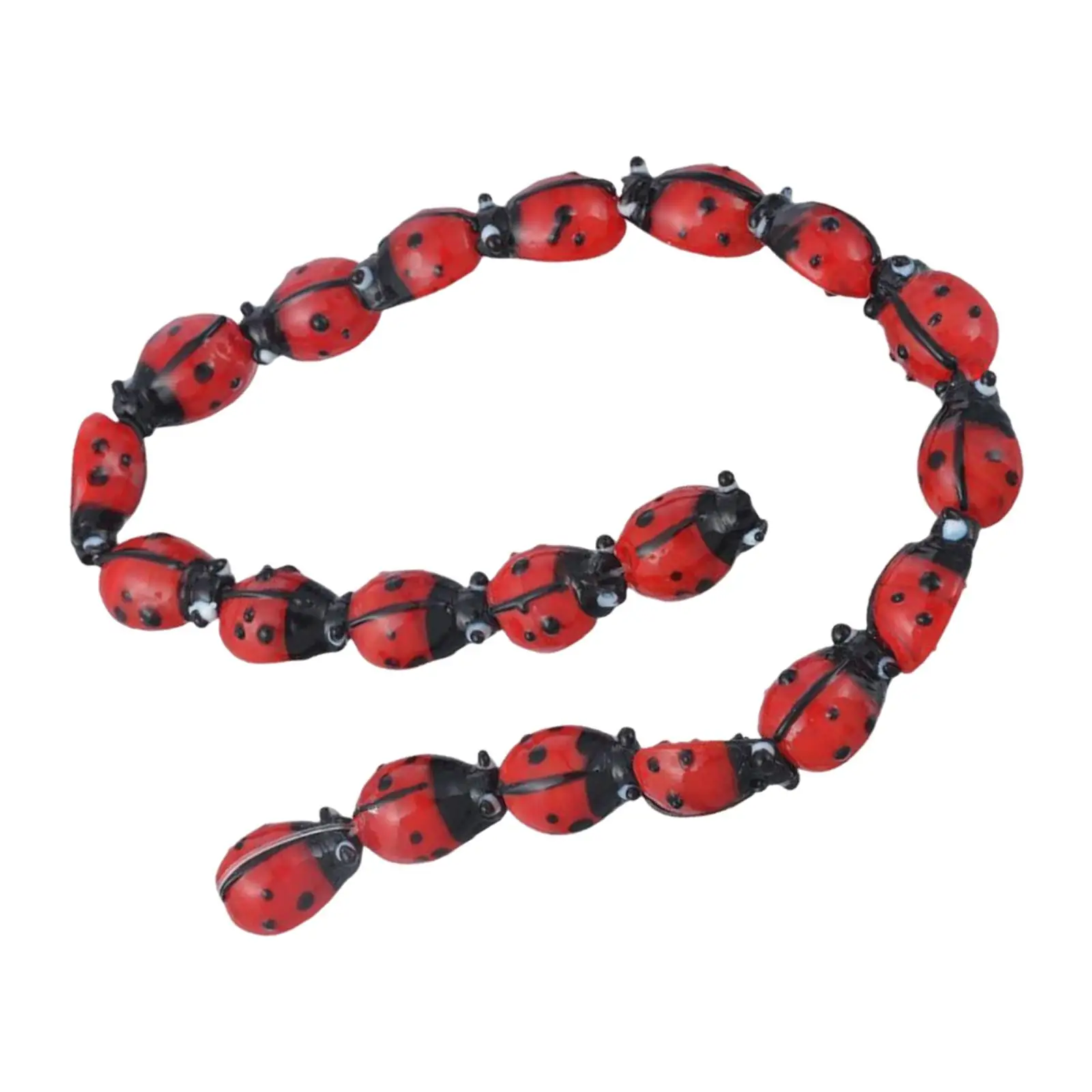 Cute Beetle Spacer Beads Set Crafts Carved Accessories Supplies Charm Red for Craft Making Decoration Pendant Halloween Earrings