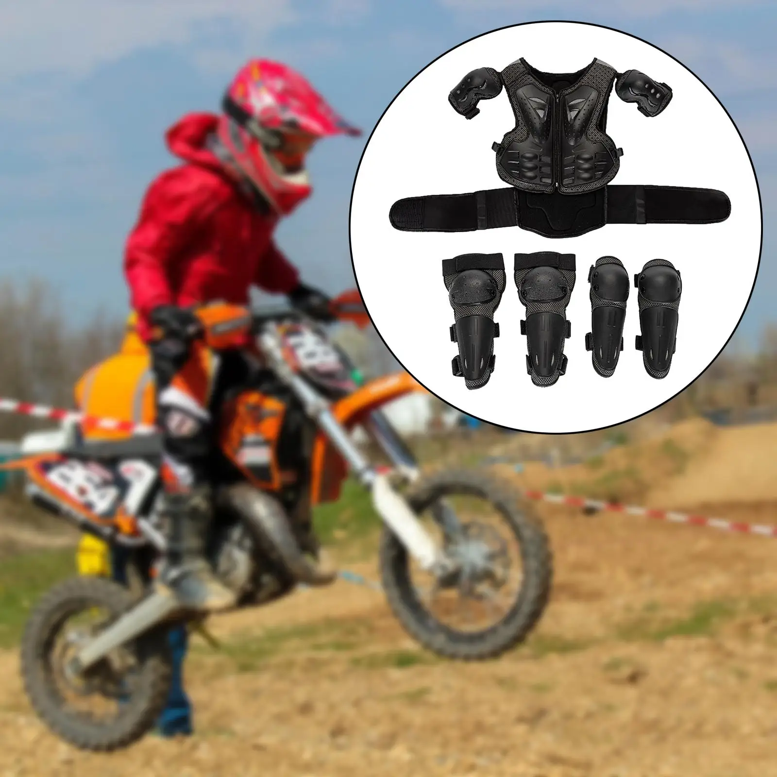 Children Motocross  Suit Chest Back  Elbow Pads for Snowing 