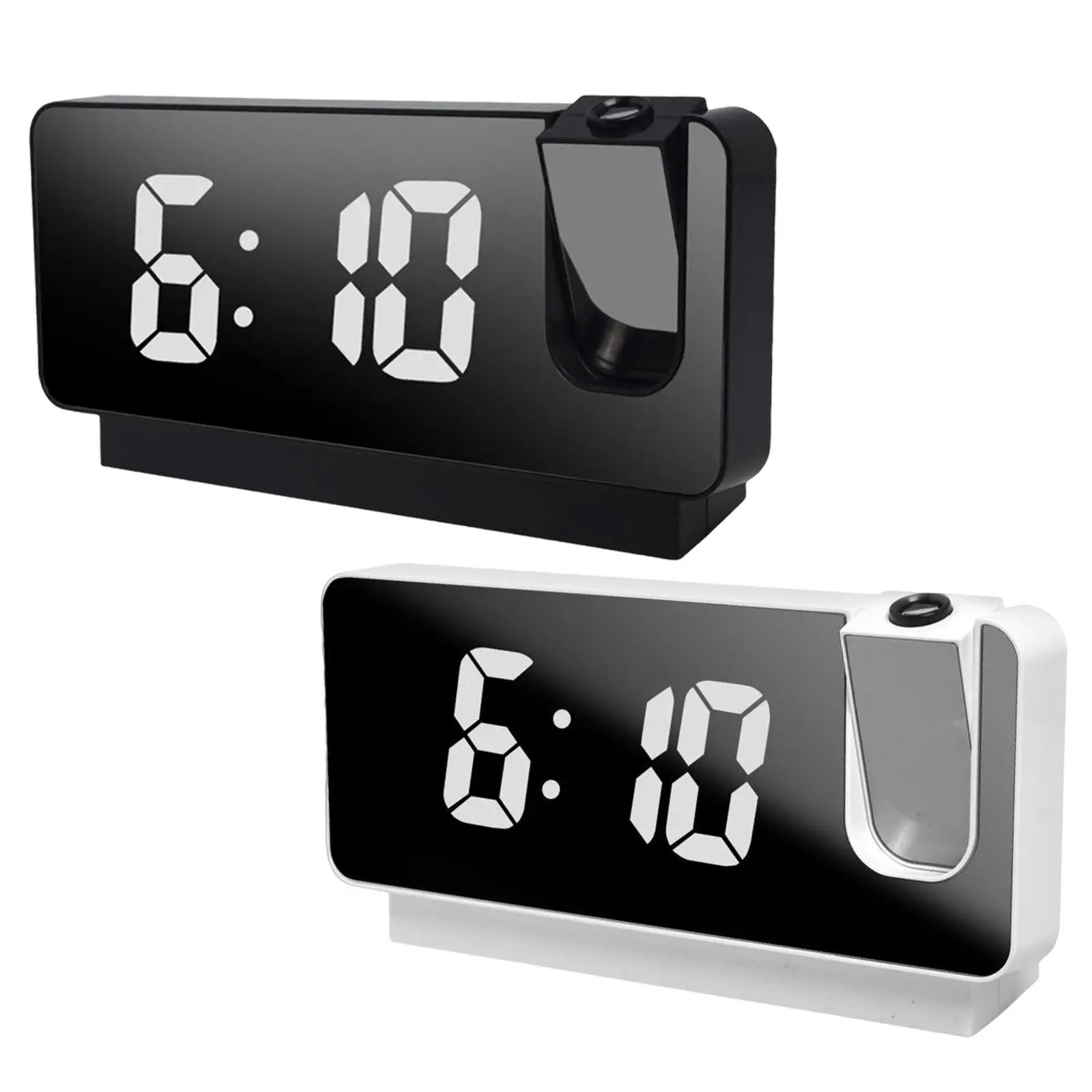 Projection Alarm Clock USB 180 Rotatable Snooze Function Digital Clock for Elderly