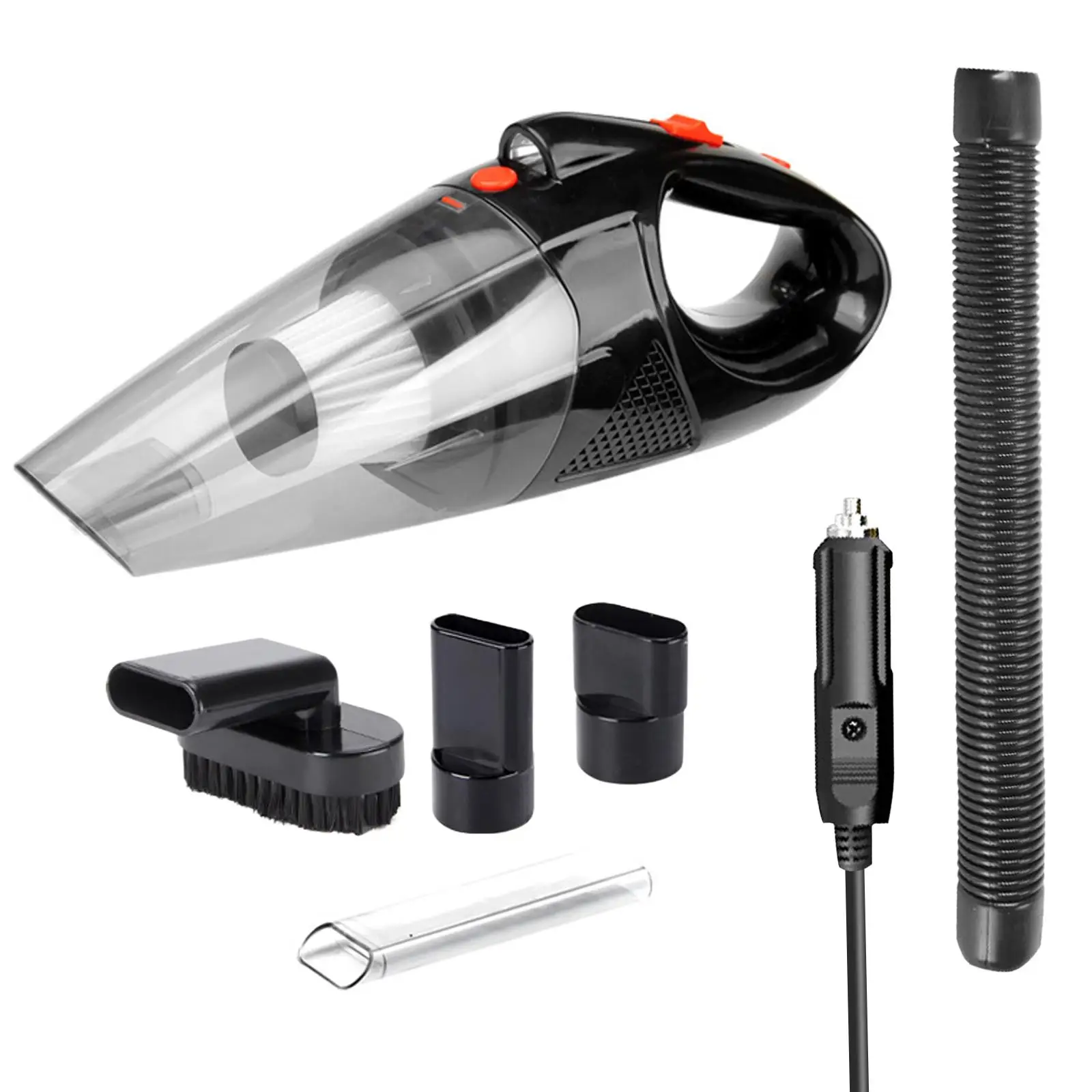 Car Vacuum Cleaner 120W High Power 12V Mini Detachable with 5 Attachments Auto Accessories