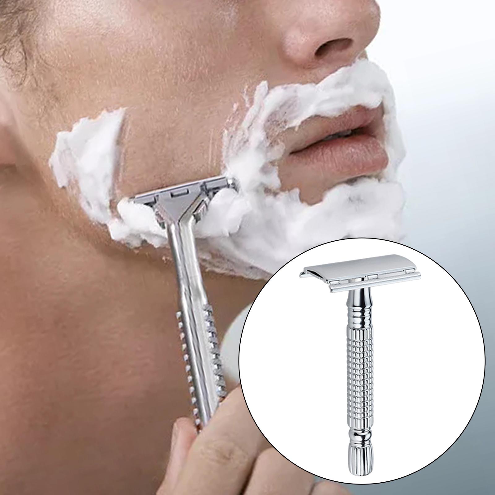 Double Edge Safety Razor Manual Shaver Rust-Proof Stainless Steel Blade Zinc Alloy Face Razor for Men Beard Shaving Women Travel
