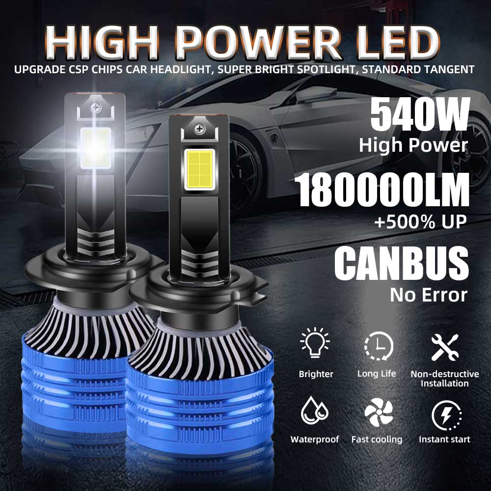 Яркие 180000LM 540W H7 H4 H11 светодиодный фары Canbus автомобильные лампы  H1 H3 H8 H9 HB3 HB4 HIR2 9005 9006 Turbo Lamp 4575 CSP противотуманные фары  | AliExpress