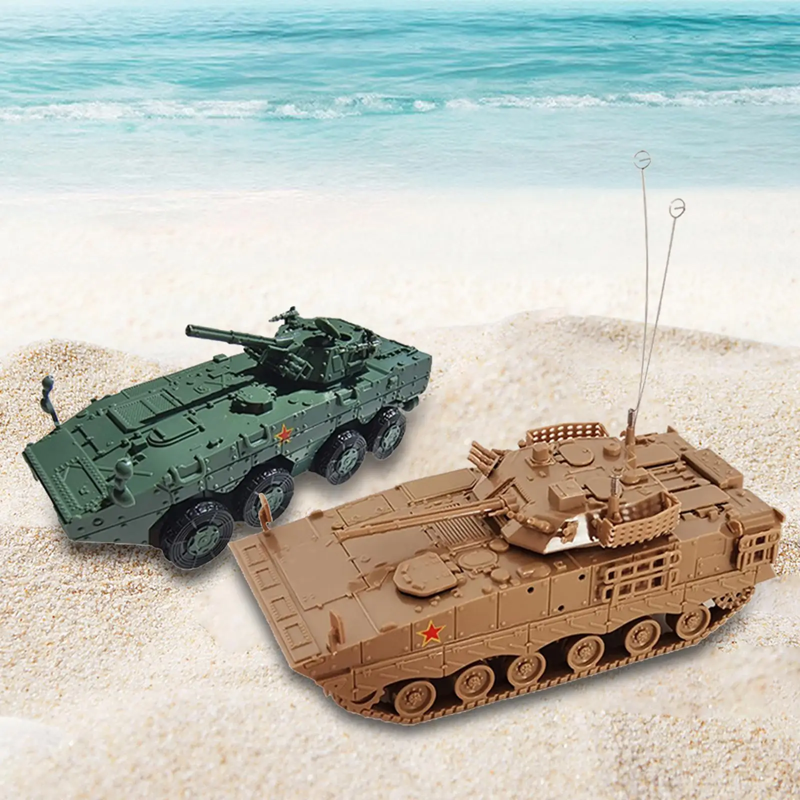 2Pcs Vehicles Model Set Collection Action Model Tank Playthings 4D Assembled Tank Model for Game Gift Holiday Activity Birthday