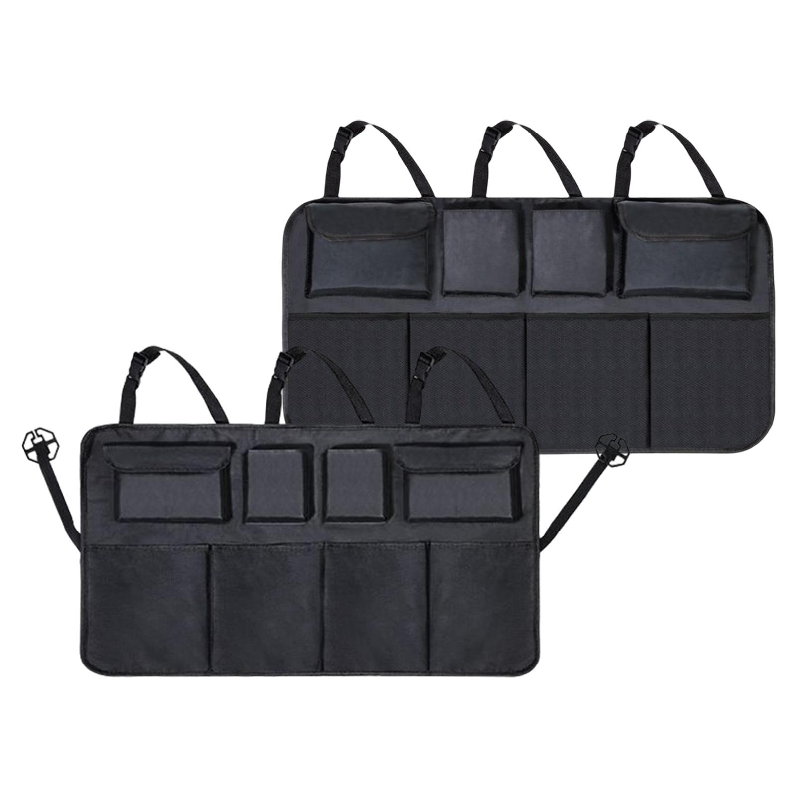 Vehicle Car Trunk Organizer Black Easy Install Adjustable Strap Keep Trunk Clean