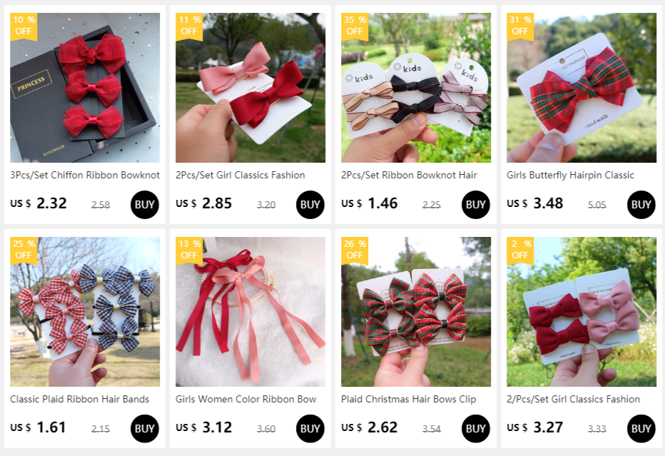2Pcs/Set Hair Bow Clips For Girls Baby Kawii Barrettes Cute Haar Accessoires Kids Colored Ribbon Hairpins Children Hairgrip Hot