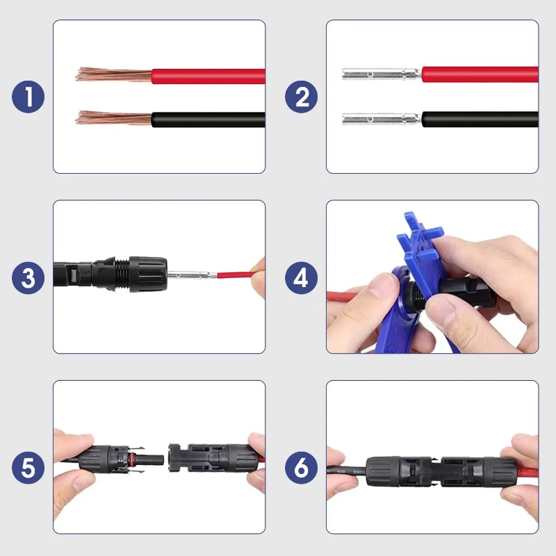 Description Picture 6 of item140/100/40/20/10 Pcs DC Solar Connector 1000V30A Panel Stecker IP67 waterproof Connectors Kit for PV/MC Cable 2.5/4/6mm2