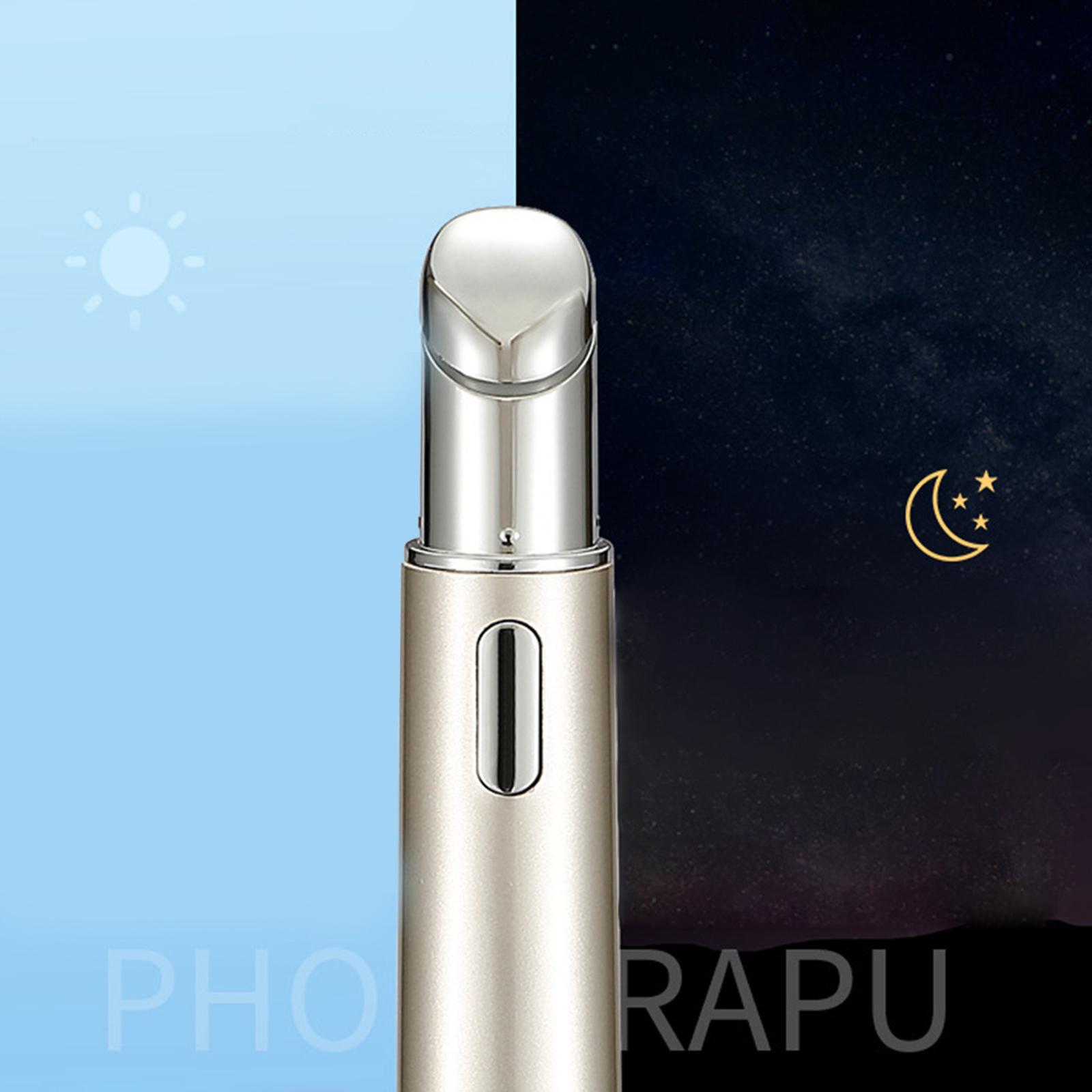 Electric Heated Eye Massager 42°C Red Blue Light Eliminate Dark Circles Massage Pen Promote Essence Absorption Anti Aging