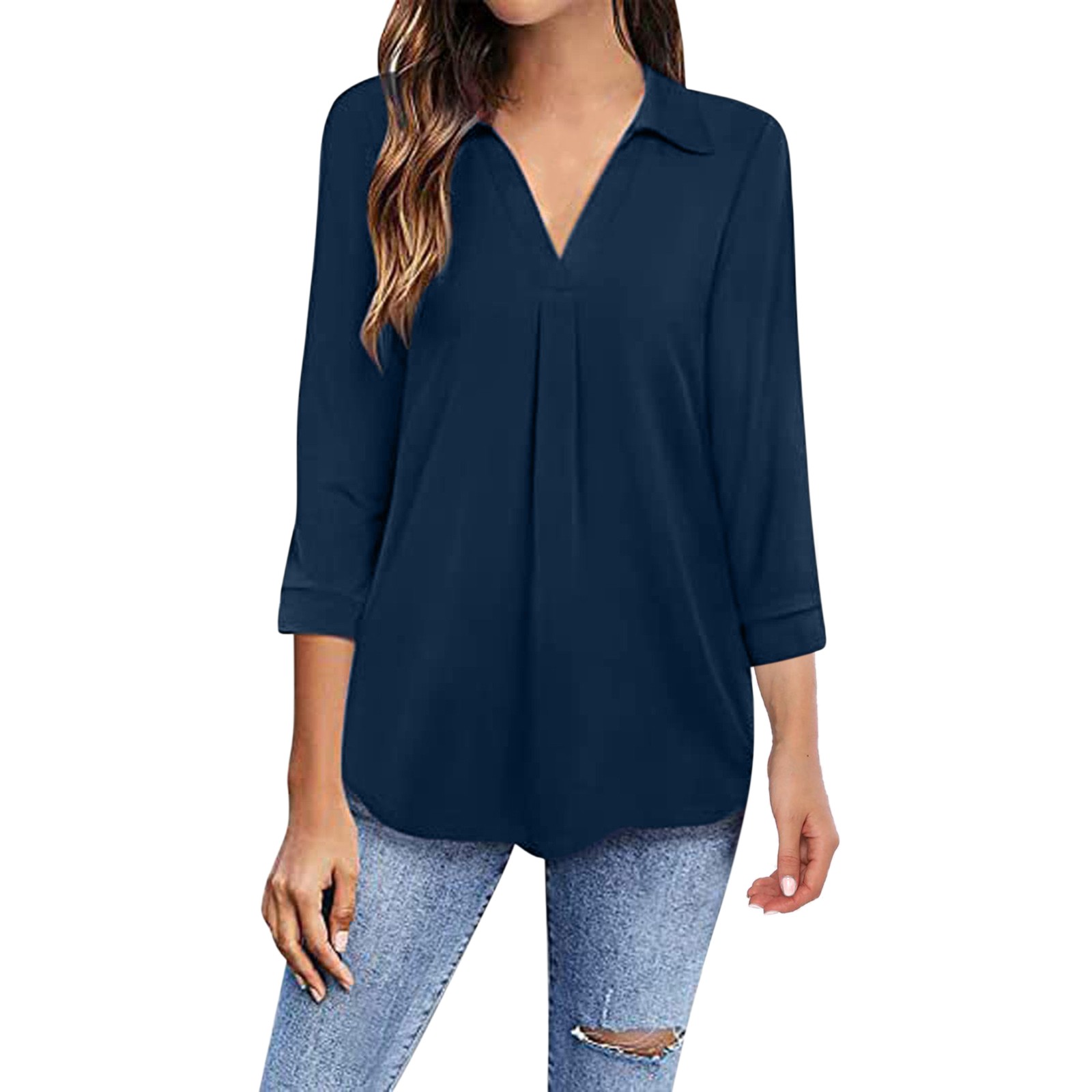 V-neck Pullover Top in Casual Style