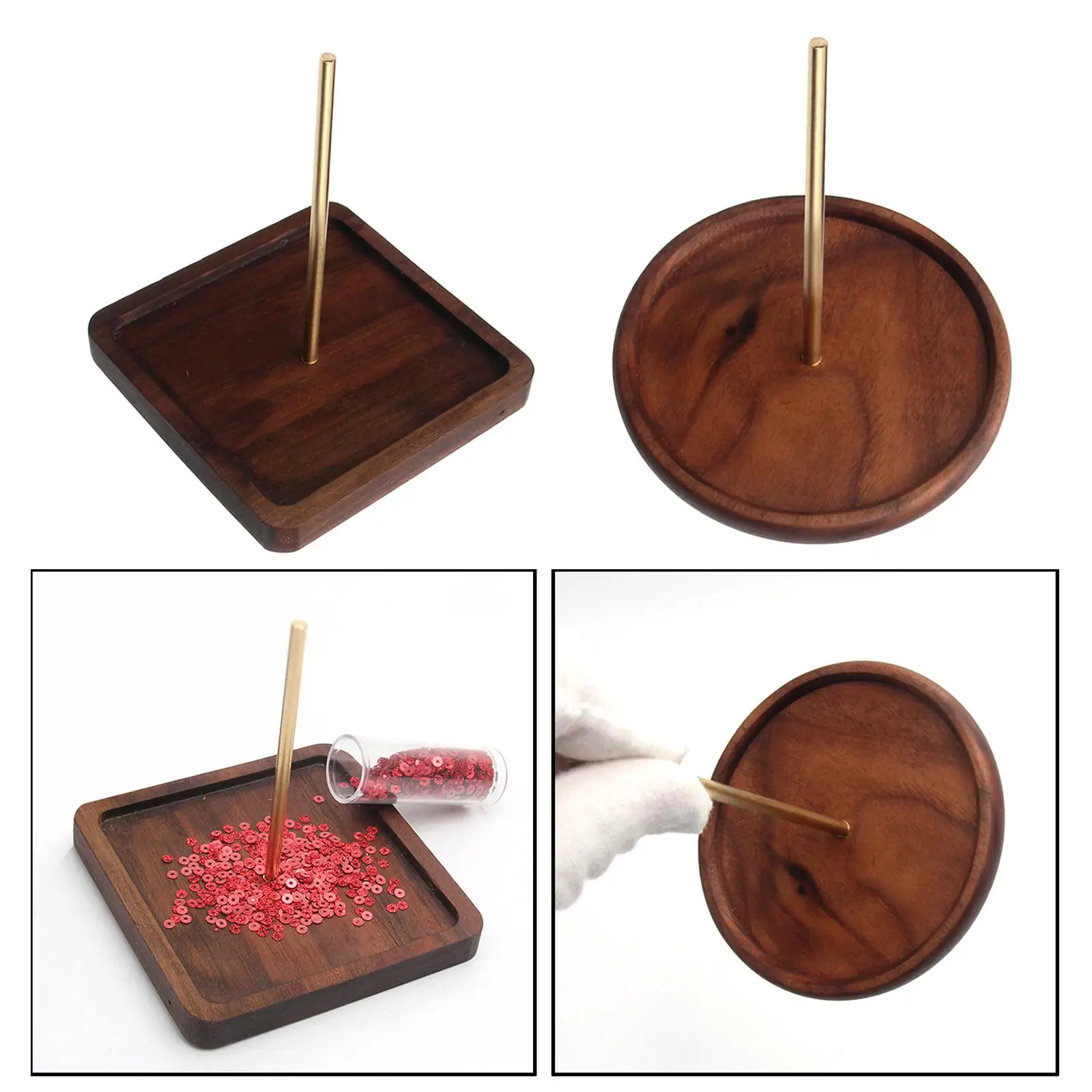 Durable Wood Beading Tray Wooden Loom Yarn Holder for DIY Knitting Sewing Jewellery Making Accessories