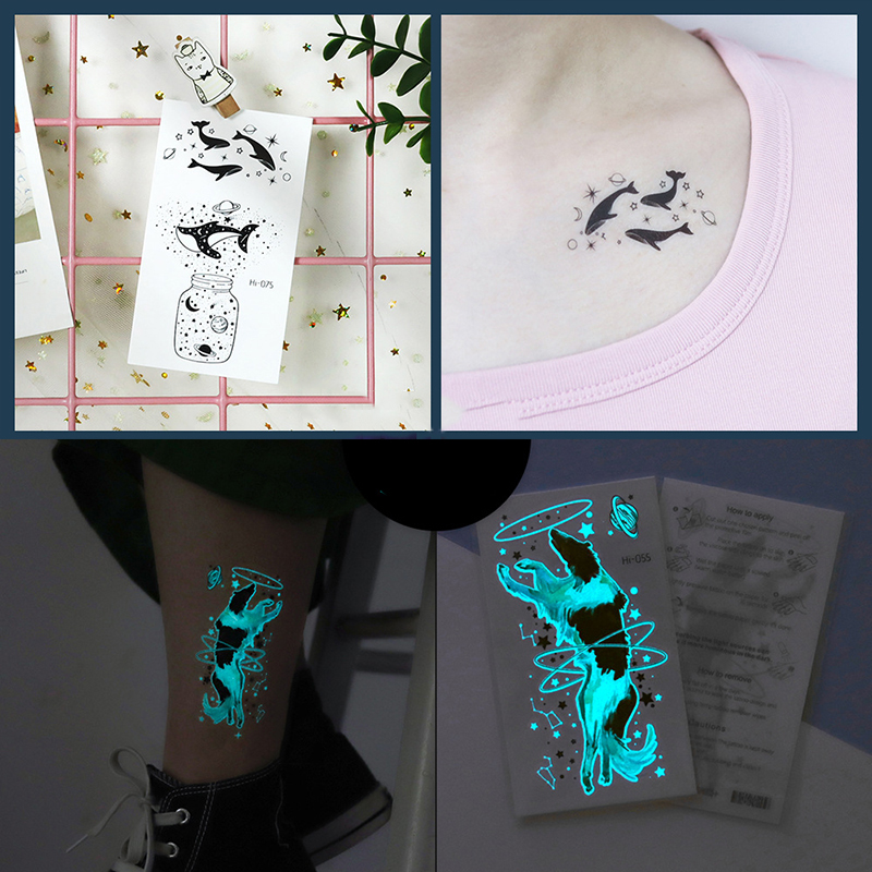 Best of Luminous Tattoo Waterproof Temporary Sticker Glowing Body Art Tattoos Women Men Arm False Party Music Festival Tattoos Reviews & Tips