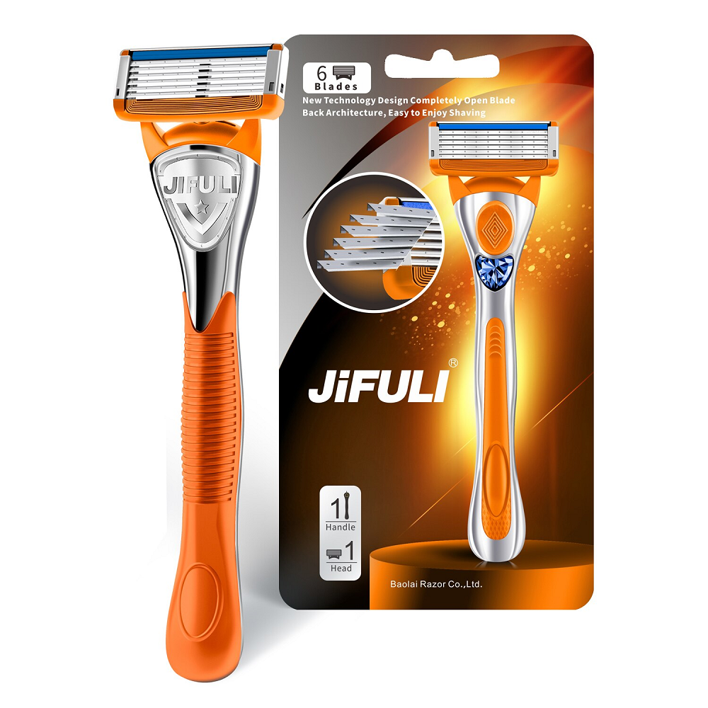 Best of JiFULI (1 Handle + 1 Blade) High Quality Men Safety Razor 6-Layer Shaving Blades Germany Stainless Steel Manual Shaver Head Reviews & Tips