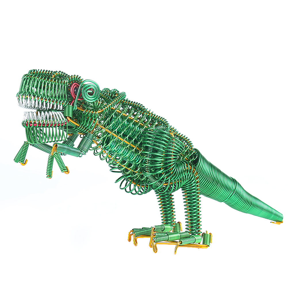 1PC Chinesische Folk Handwerk Archaize Dinosaurier Ornament Aluminium Draht Wicklung Prozess Office Home Decor Ornament Zubehör – Detail 3