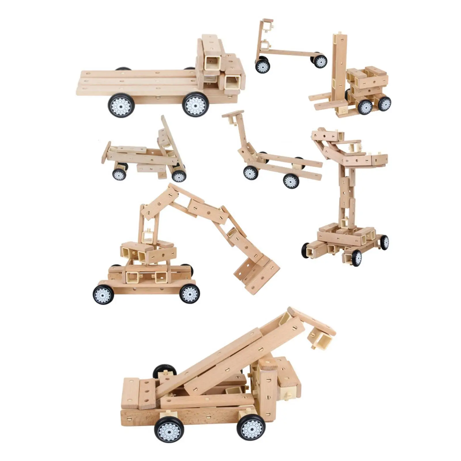 Wooden Building Blocks Set Wood Planks Set Montessori Toys Wooden Building for Child
