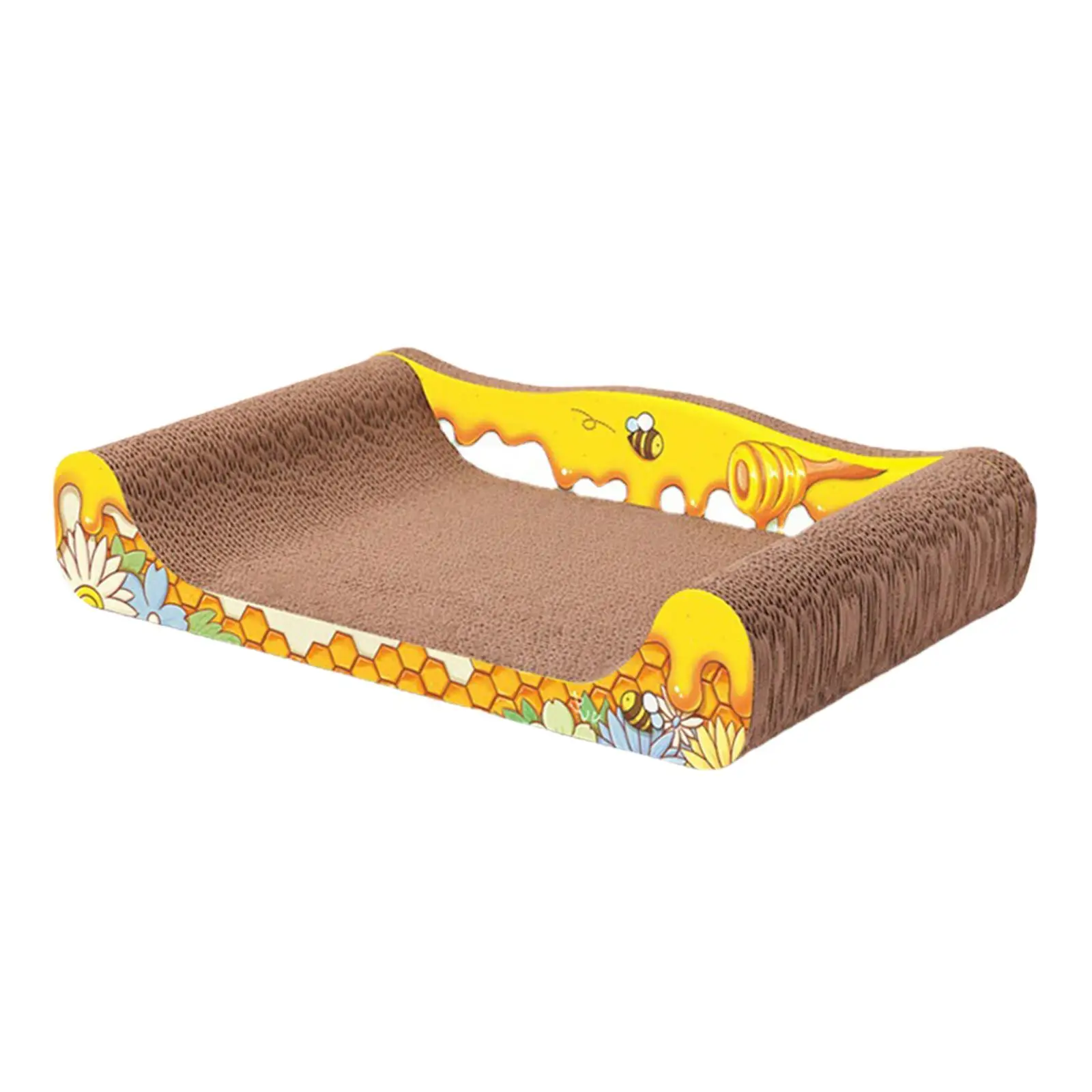 Durable Cat Scratcher Lounge Cat Scratch Pad Cardboard Sofa Corrugated Paper Scratching Board Couch for Indoor Cats Grind Claws