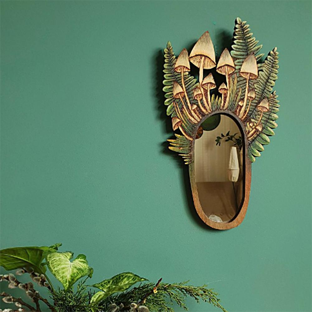 Generic Beautiful Wall Mirror Smooth Surface Mushroom Forest Mirror Unique Design Decorative