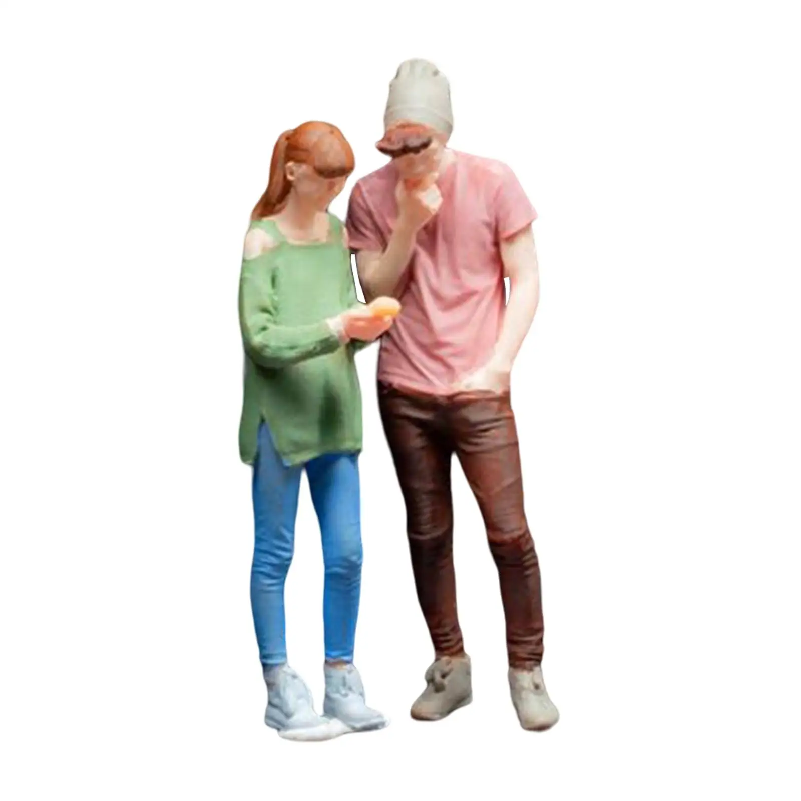 2 Pieces 1/64 Figures Fashion Girl and Cool Boy Street People for Architecture