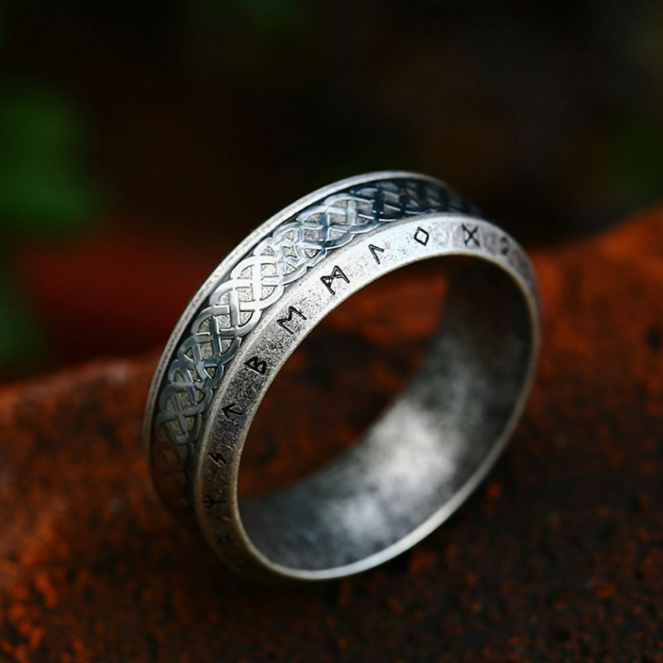 Neuankömmling Vintage Wikinger Baum des Lebens Ring für Männer Frauen Edelstahl nordischen keltischen Knoten Ring Mode Amulett Schmuck Geschenke – Detail 4