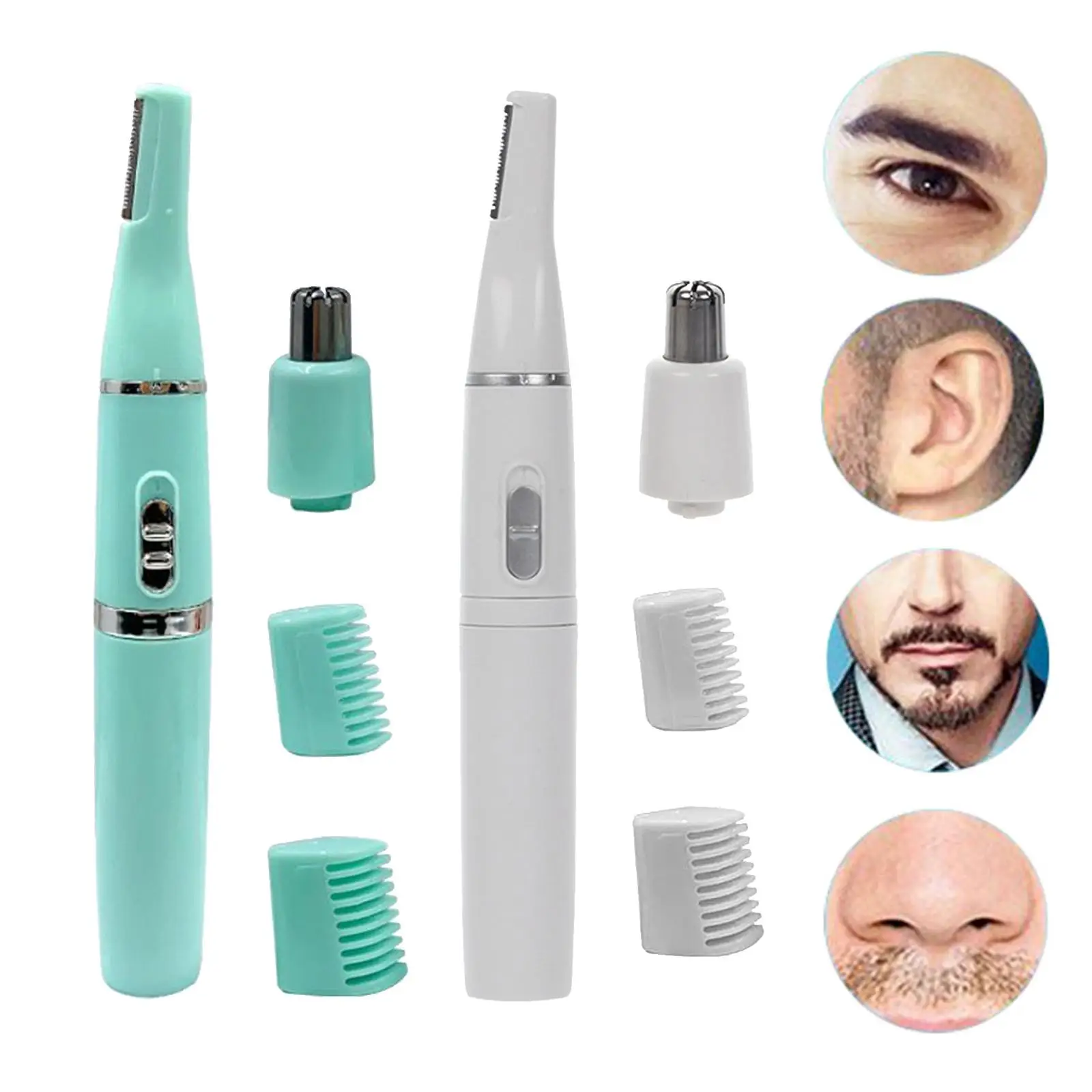 Nose Eyebrow Trimmer Two in One Blades Rinseable Easy to Clean Stainless Steel Multipurpose for Household Men Nose Hair Shaver