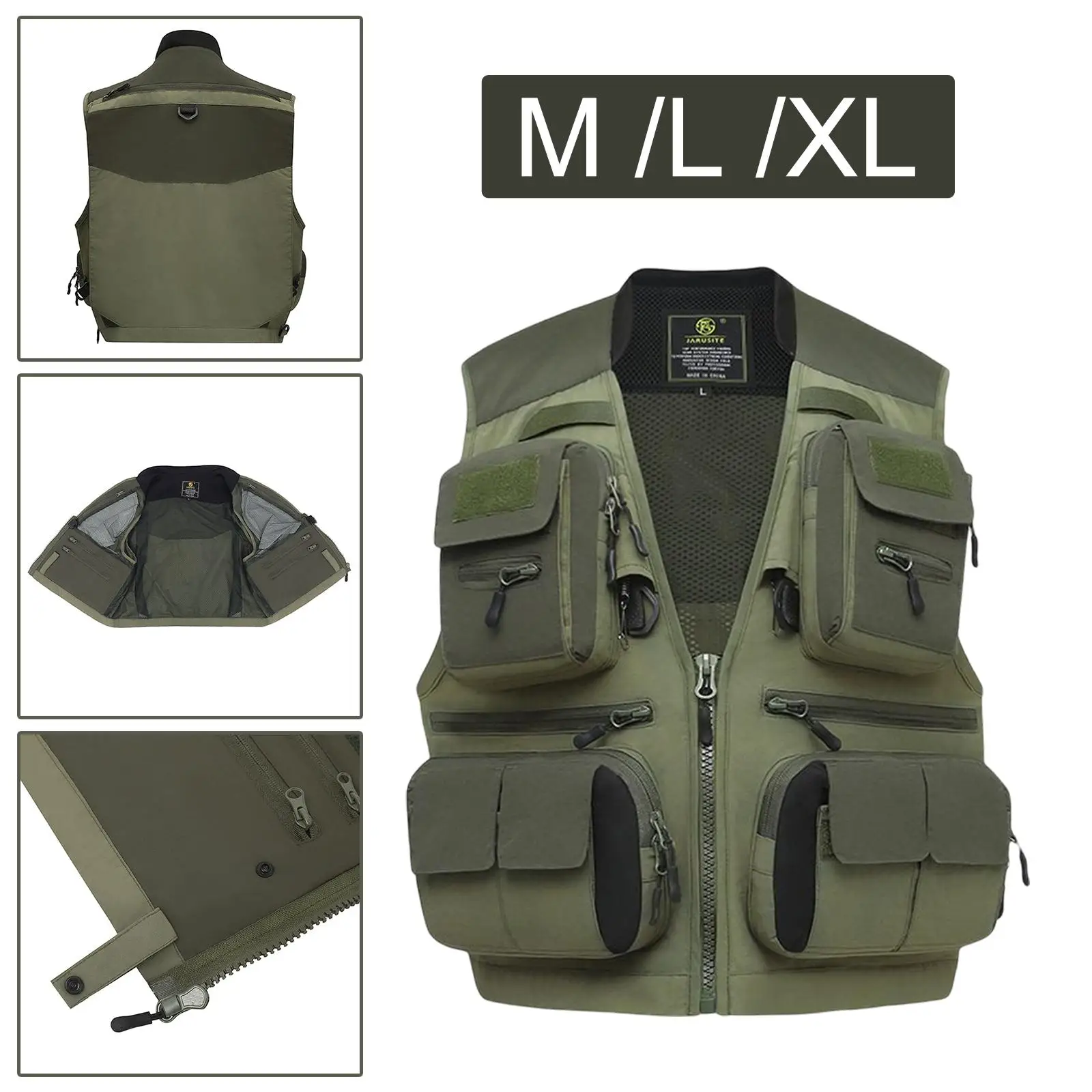 Nylon Sleeveless Jacket Waistcoat Summer Work Fly Fishing Vest for Climbing