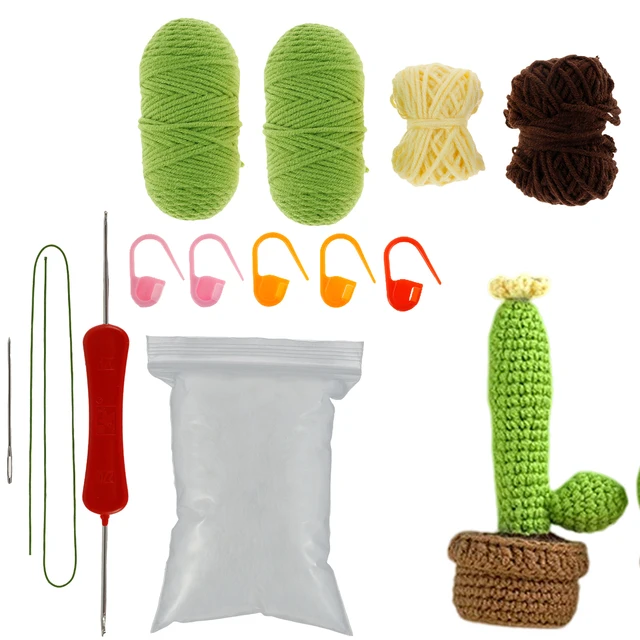 Crochet Knitting Kit for Beginners Multicolored Potted Tulip Step