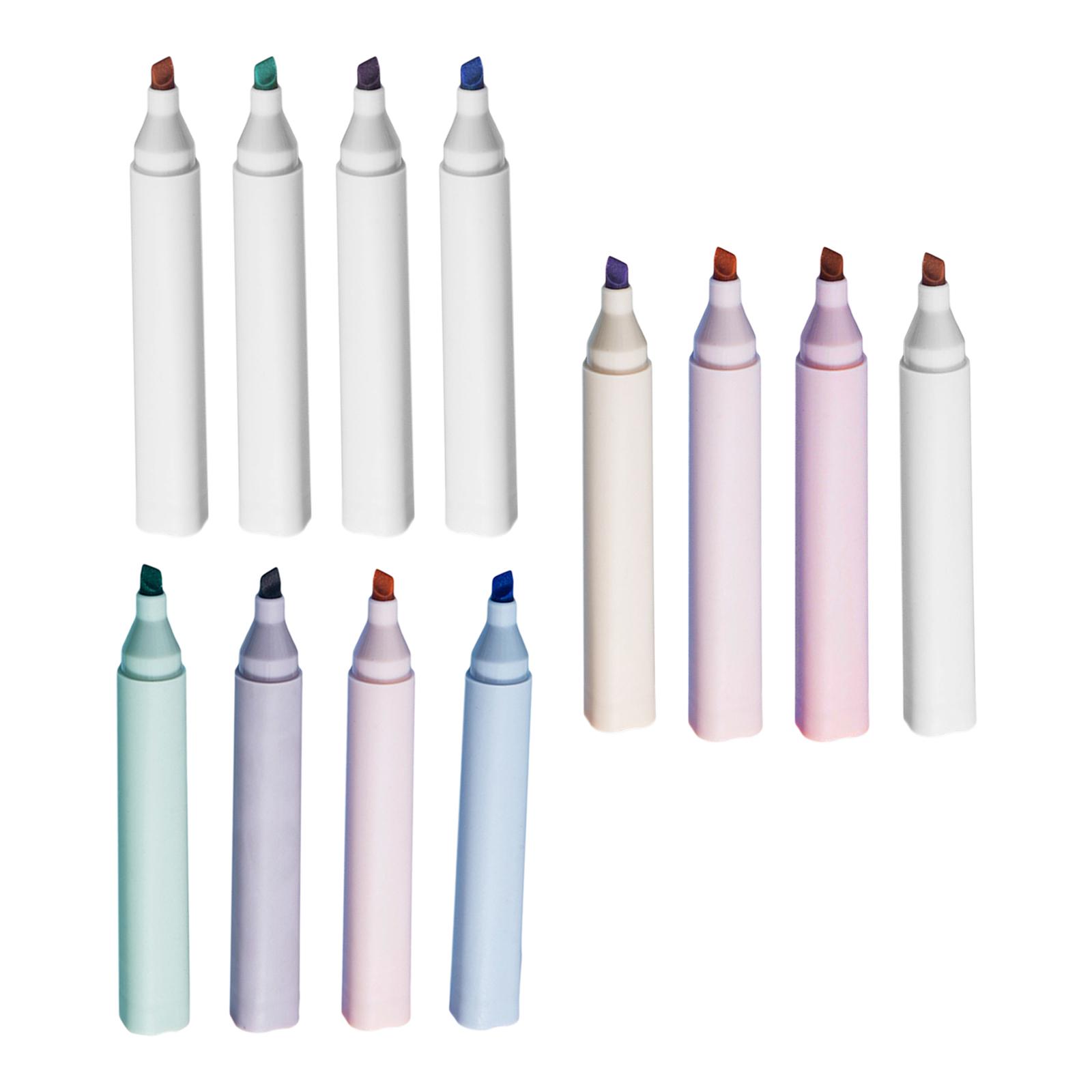 4x Highlighters, Large Ink Reservoir Study Supplies 4 Colors Marker for Mark Key Points Taking Notes Office School Art Painting