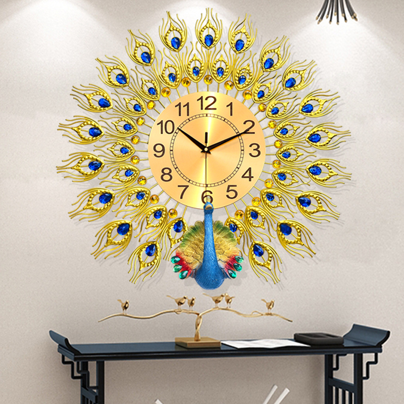 Design Simple Wall Watch Art Mural Luxury Korean Modern Peacock Bathroom Bedrooms Wall Clocks Nordic Reloj De Pared Home Decor