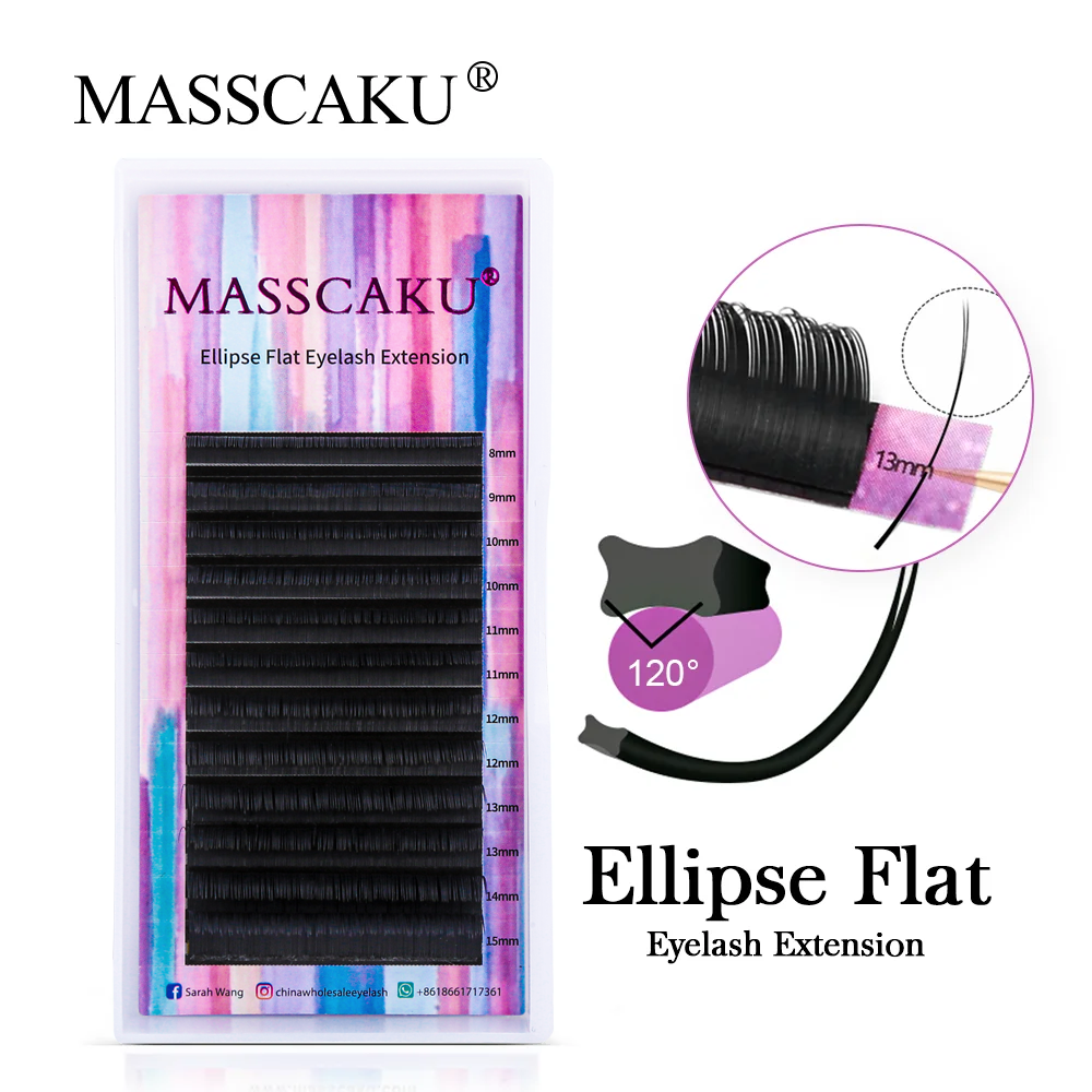 Best of MASSCAKU Matte Flat Eyelashes Extension C D Curl 8-18 Mm Individual Mixed Spit Ellipse Soft Nature Lashes Supplies Wholesale Reviews & Tips