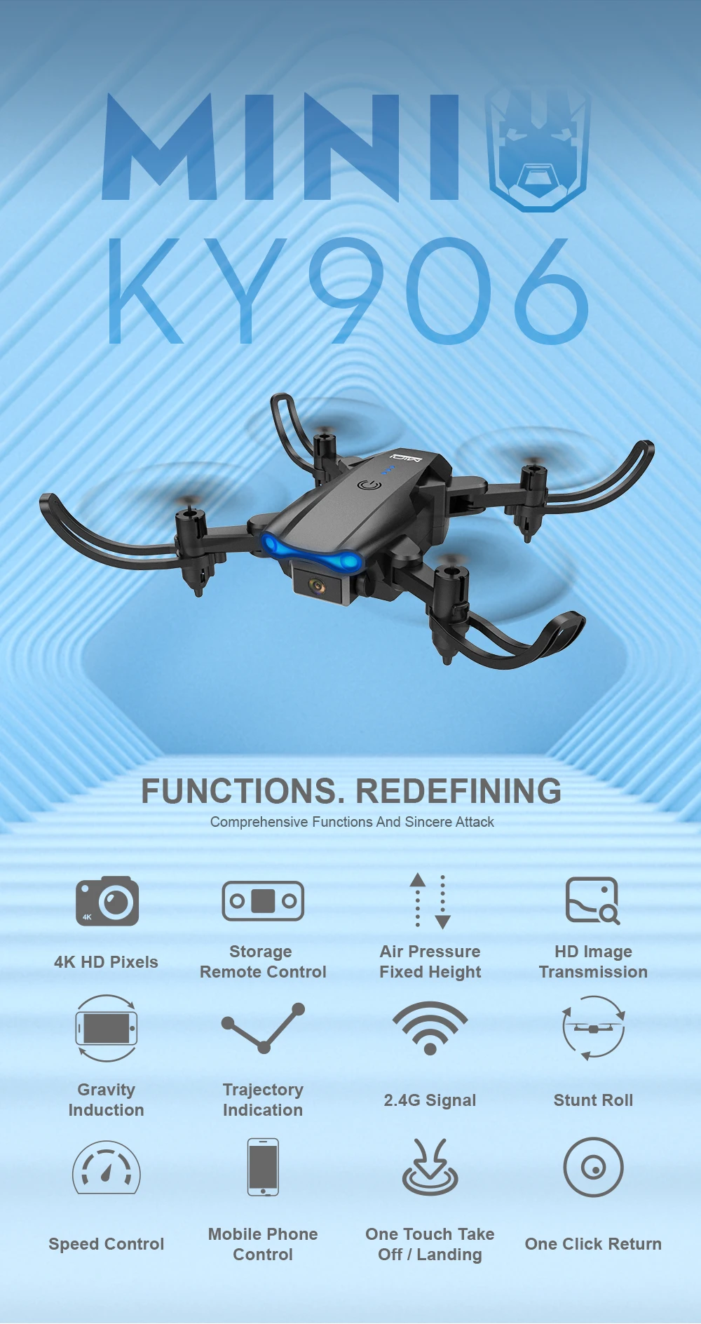  4k Mini Drone Camera Dual 4K HD Portable and Foldable Drone