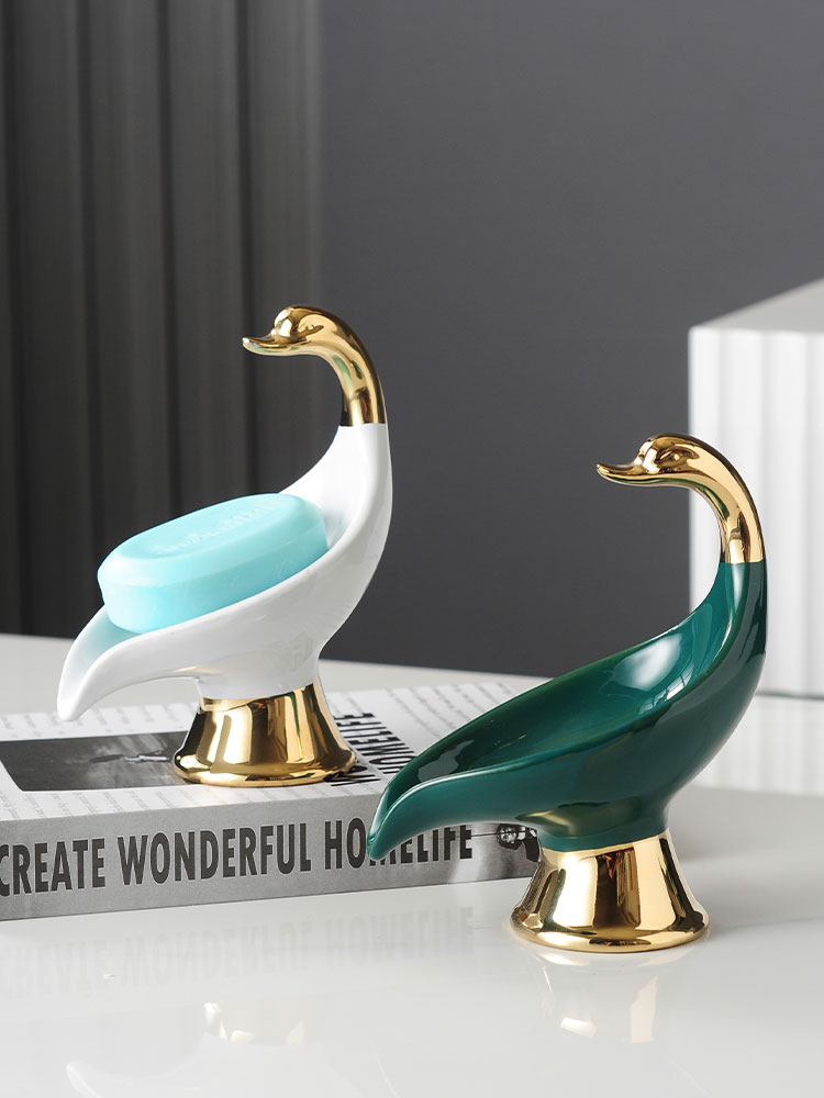 criatividade cerâmica cisne coelho dourado cervos saboneteira suprimentos do banheiro dreno saboneteira acessórios do banheiro casa decorações