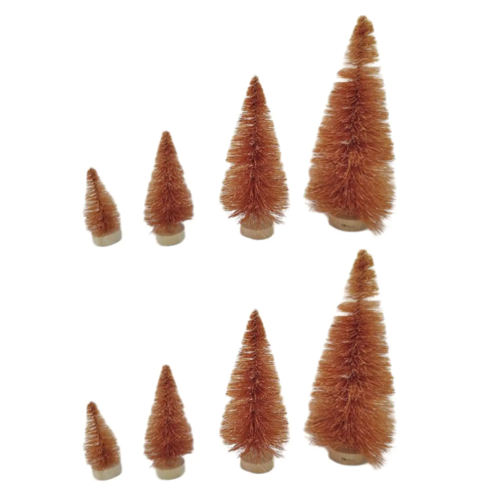 8Pcs Artificial Christmas Trees Wood Base Small Desktop Pine Trees Xmas Trees for Centerpiece Shop Display Indoor New Year