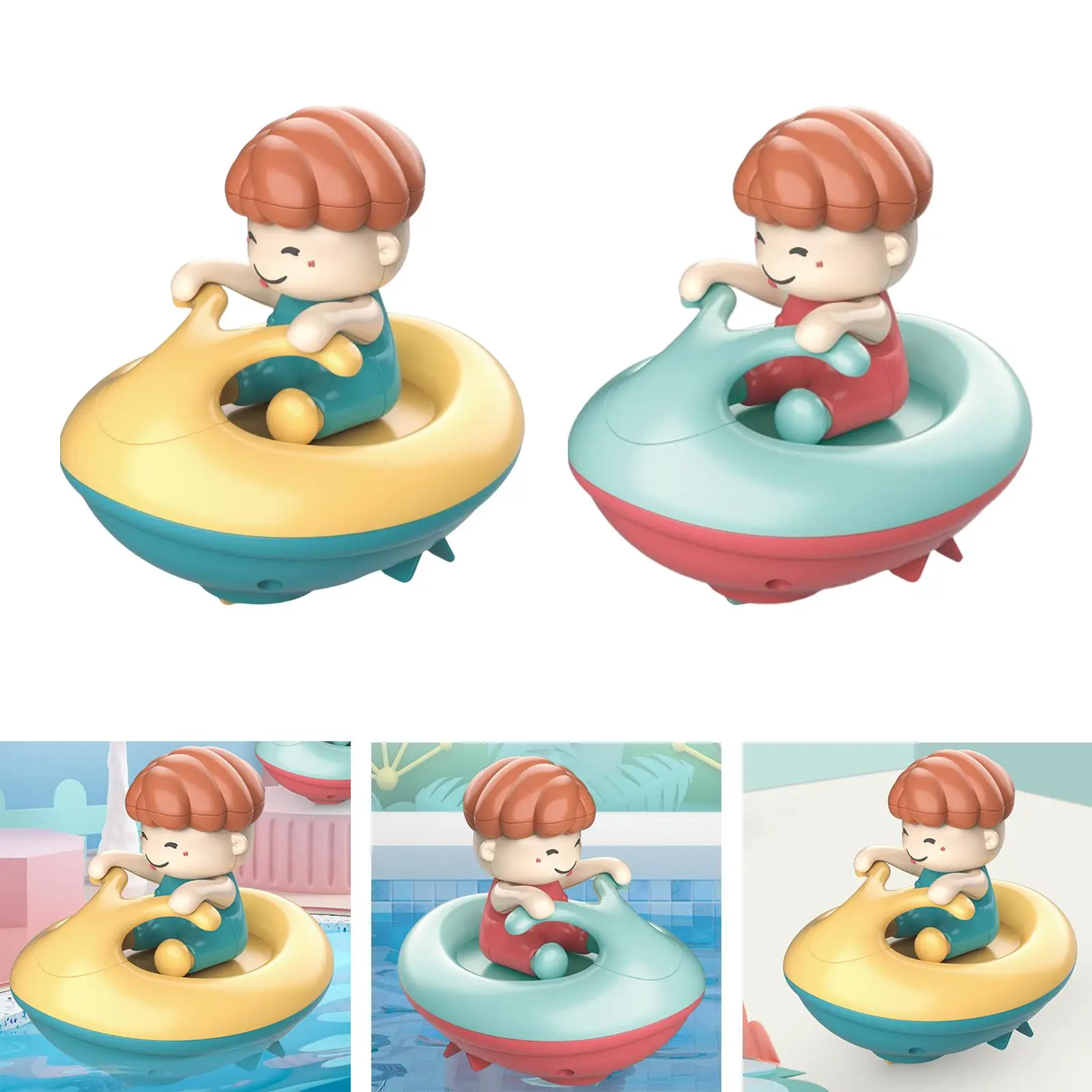  Bath Toy Surf Boat,  Games Clockwork Simulation No Battery Needed for Toddlers Gifts Swimming Pool 