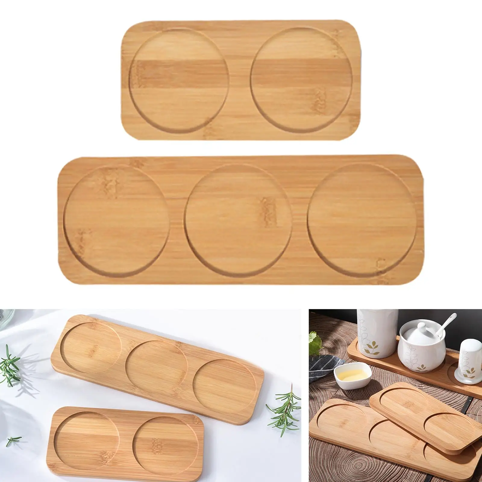 Pepper Mill Tray Rectangular Shape Kitchen Tools Bamboo Wood Wood Tray for Salt Pepper Spice Deli Boards Party Displays Picnics