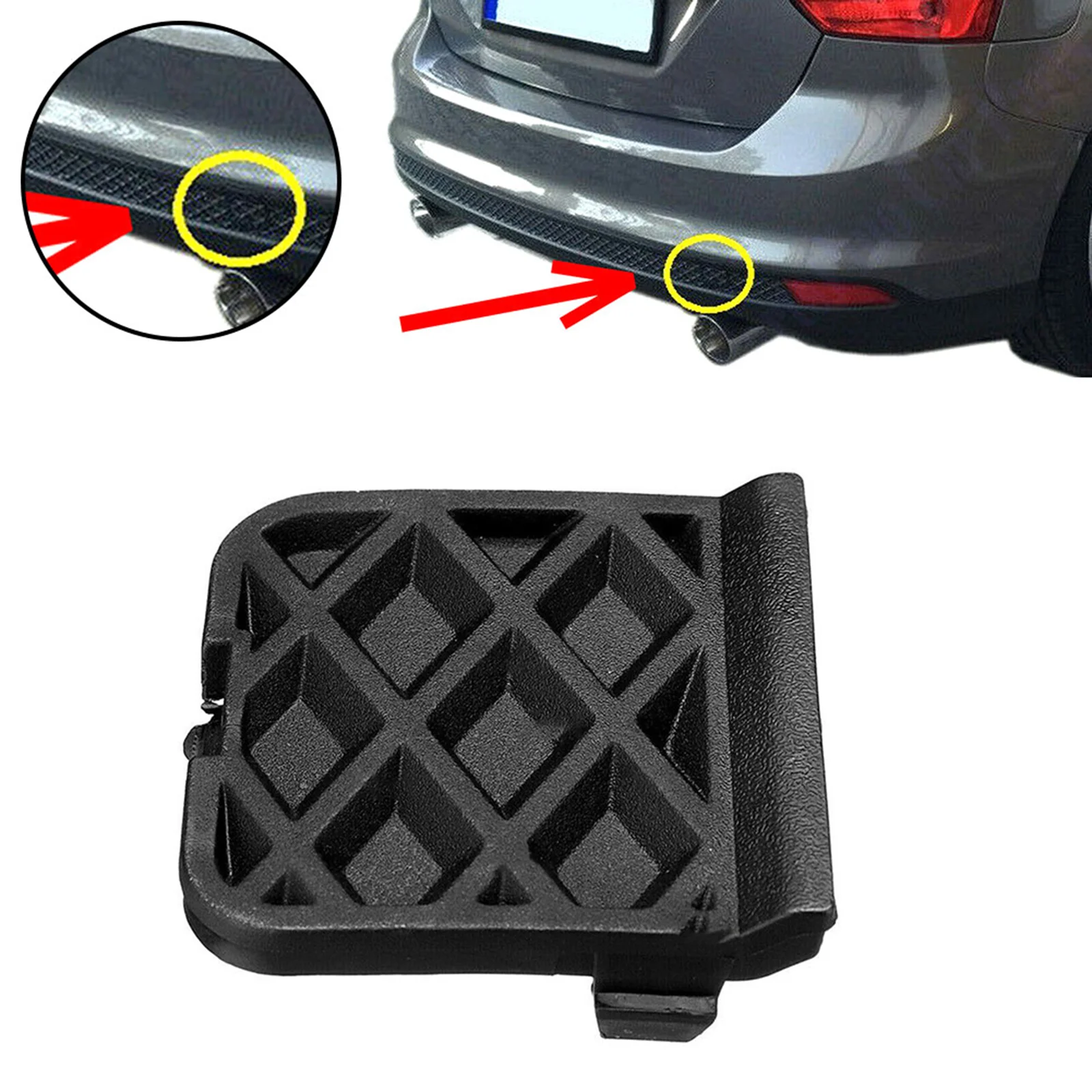 1705332/ Exterior Rear Bumper Tow Hook Eye Cover Cap for Ford Focus