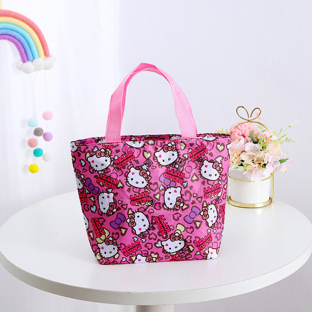 Hello Kitty Canvas Tote Bag Anime Figure Kt Cat Female Portable