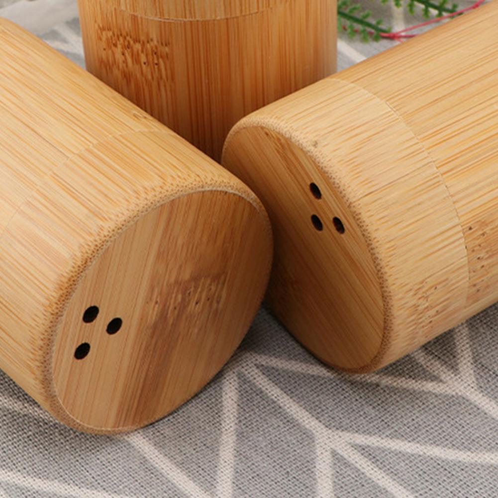 Description Picture 2 of itemToothpick Storage Box Portable Dustproof Bamboo Large Capacity Round Tooth Pick Holder Dispenser for Hotel Kitchen Accessories
