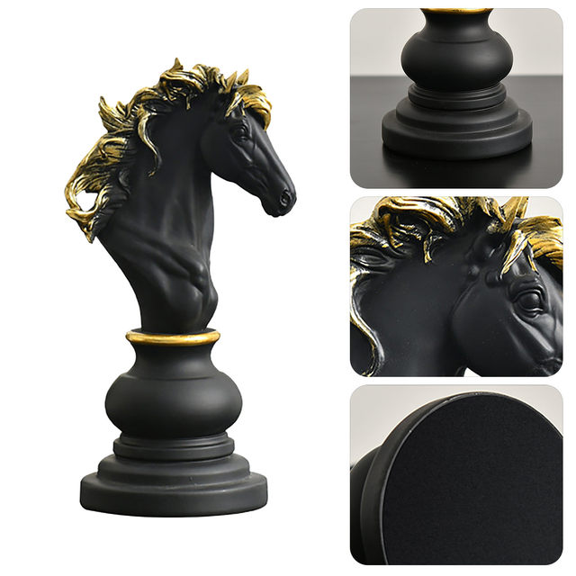 Escultura Decorativa em Resina Rainha Xadrez 40,5x13cm – Preto – Home Boss