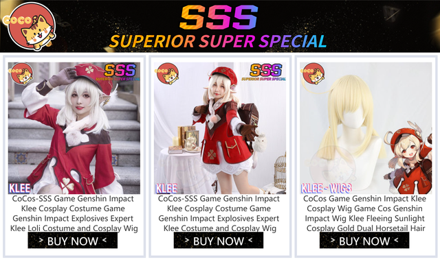 CoCos-SSS Game Genshin Impact Klee Cosplay Costume Game Genshin Impact  Explosives Expert Klee Loli Costume and Cosplay Wig - AliExpress