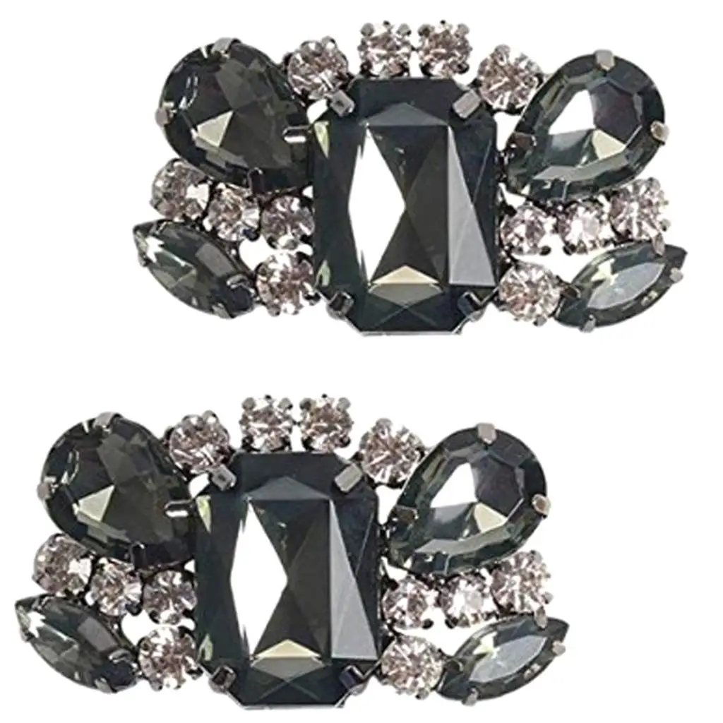 Elegant Full Rhinestone Shoe Clip - Metal Shoe Charm Decor Buckle for Ladies