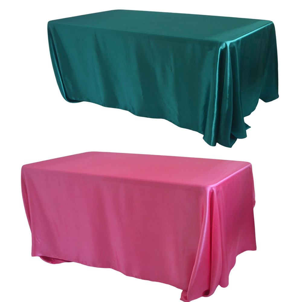 Description Picture 6 of itemRectangular Satin Washable Polyester Tablecloth Wedding Mariage Party Decoration Christmas Dining Table Cover(White/Blue/Green)