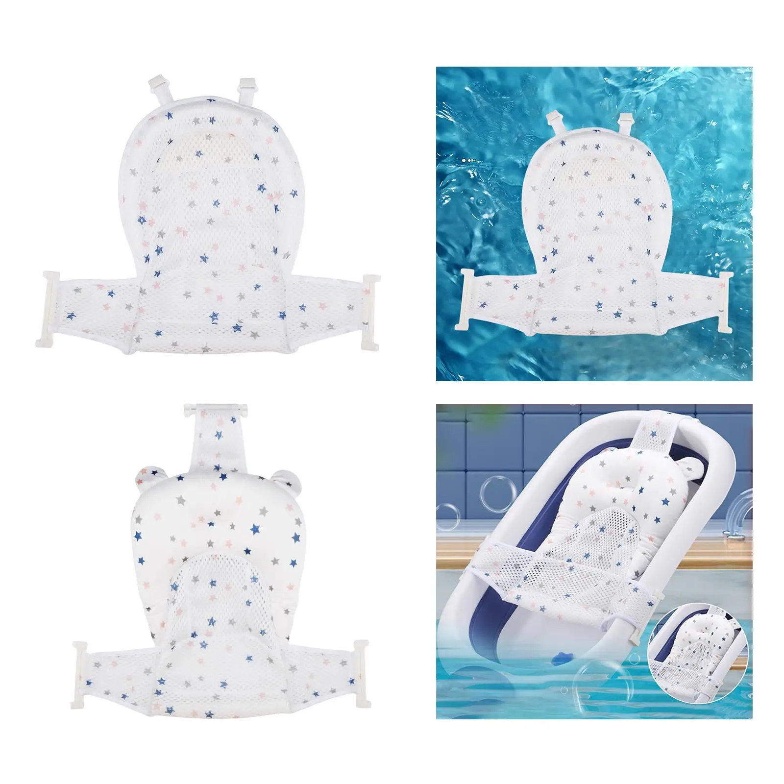 Baby Bath Pad Floating Pad Infant Bath Supporter Net Lounger for 0-12 Months
