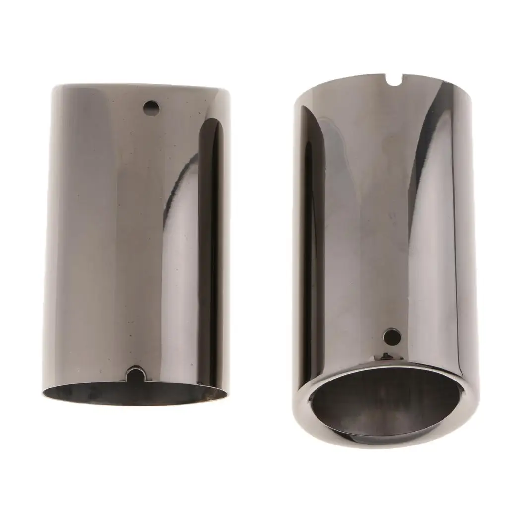 Pair  Pickup Exhaust  Tip   Square Tail   Sliver Fits for  Golf New Bora Black